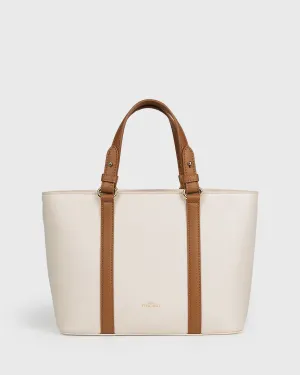 Hanna Top Handle (Cream/Brown) | Pre-order