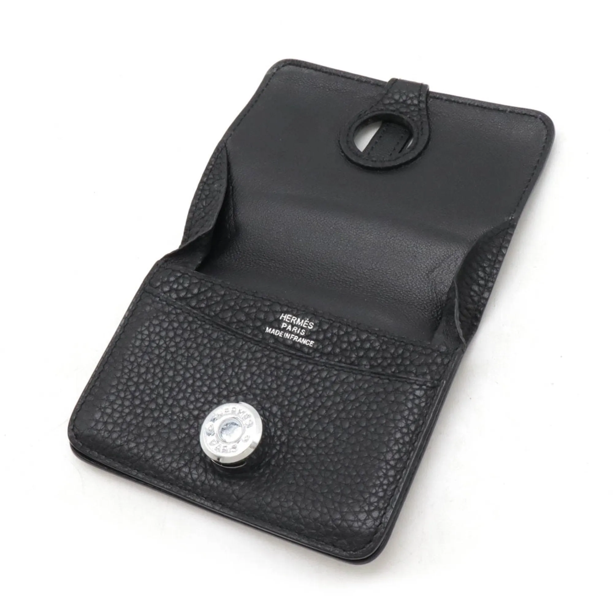 Hermes Taurillon Clemence Leather Coin Purse/Coin Case (Pre-Owned)