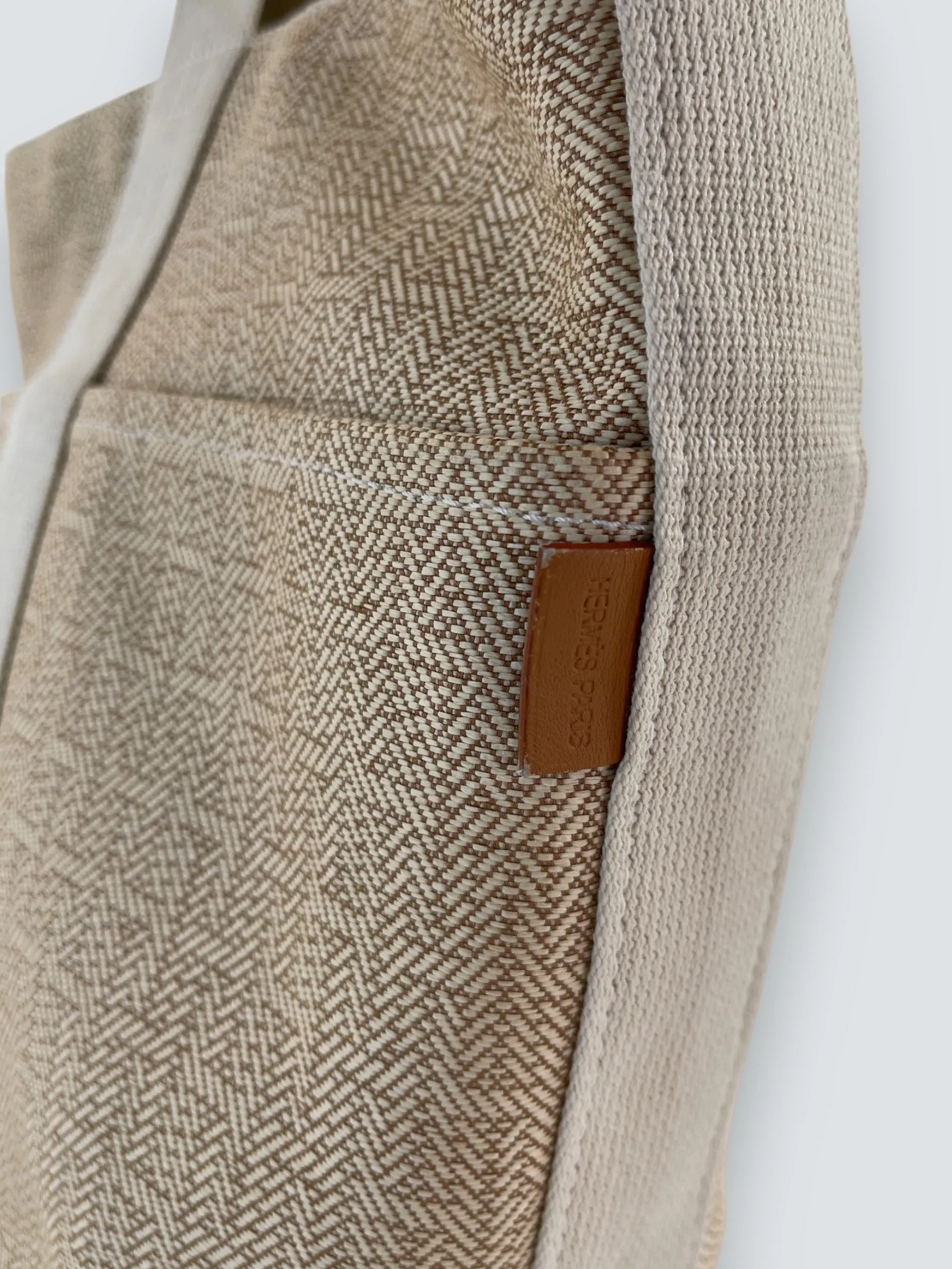 Herm??s Cream Canvas Sac Saxo