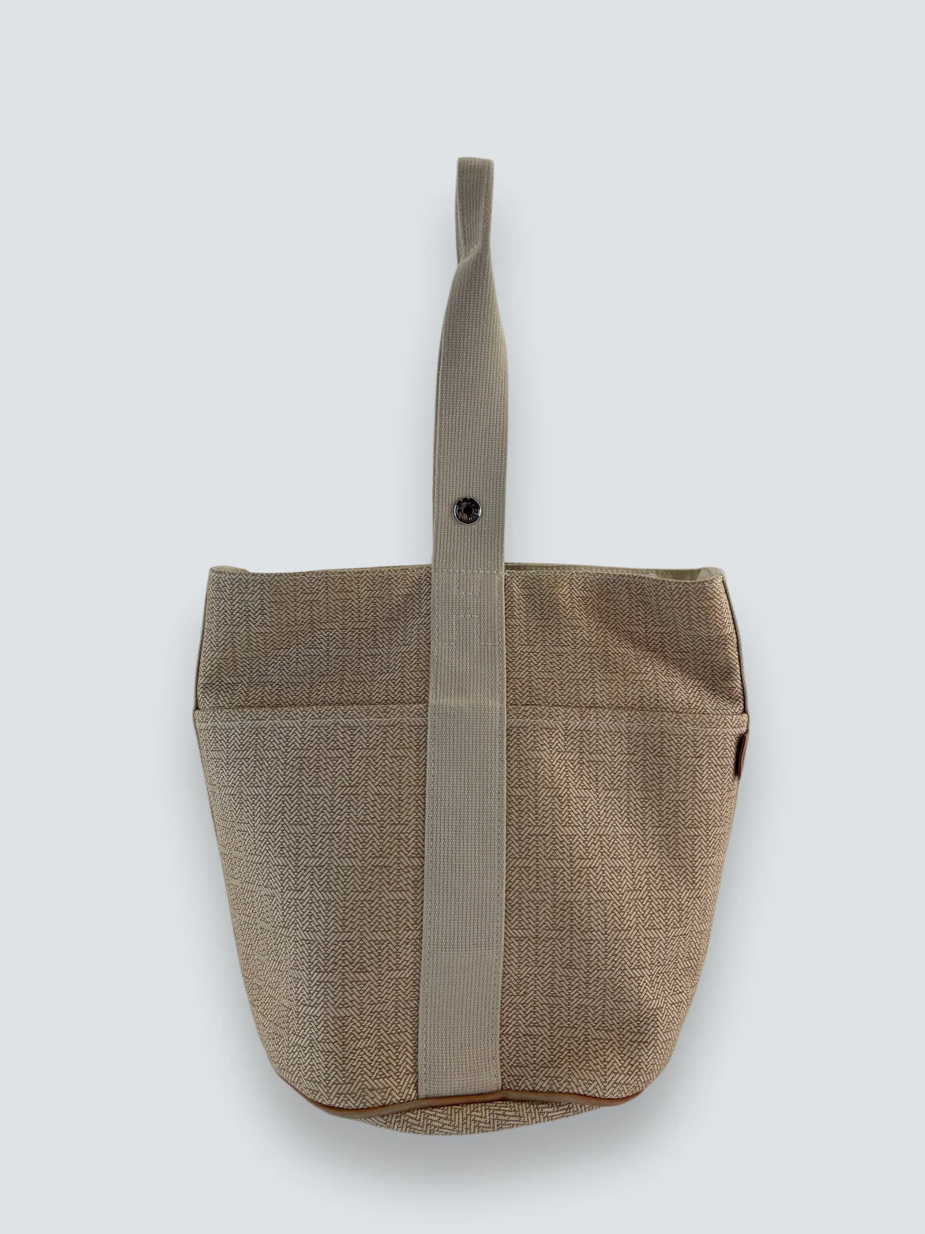 Herm??s Cream Canvas Sac Saxo
