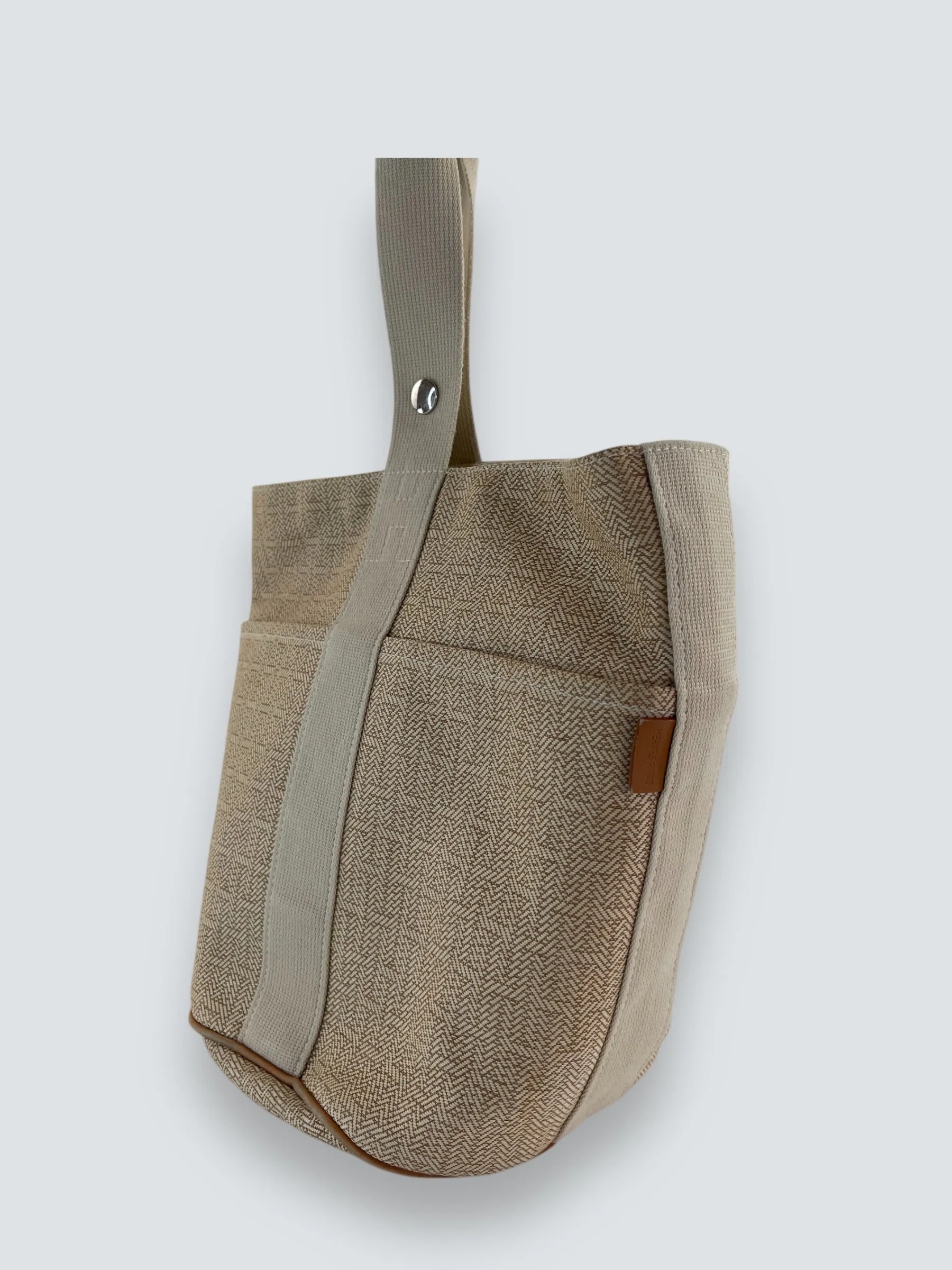 Herm??s Cream Canvas Sac Saxo