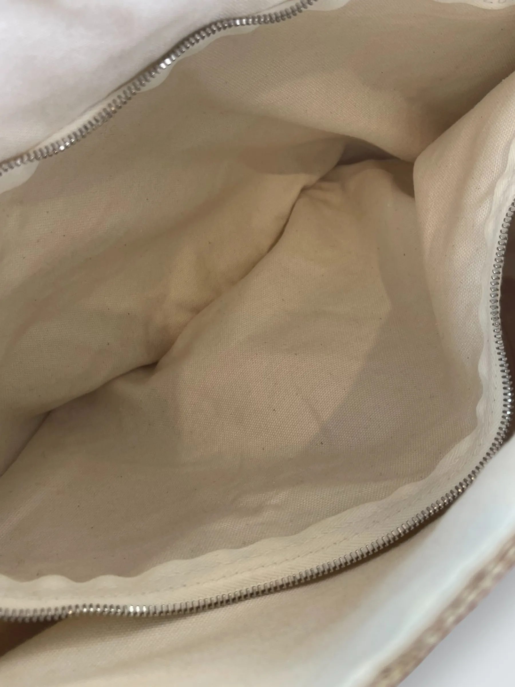Herm??s Cream Canvas Sac Saxo