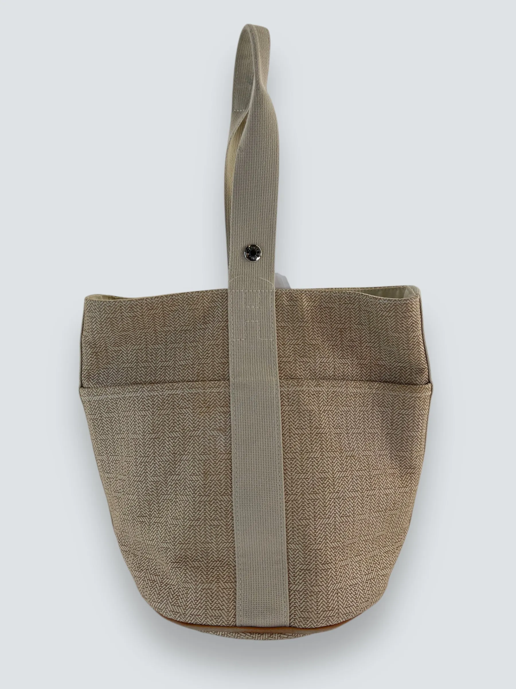 Herm??s Cream Canvas Sac Saxo