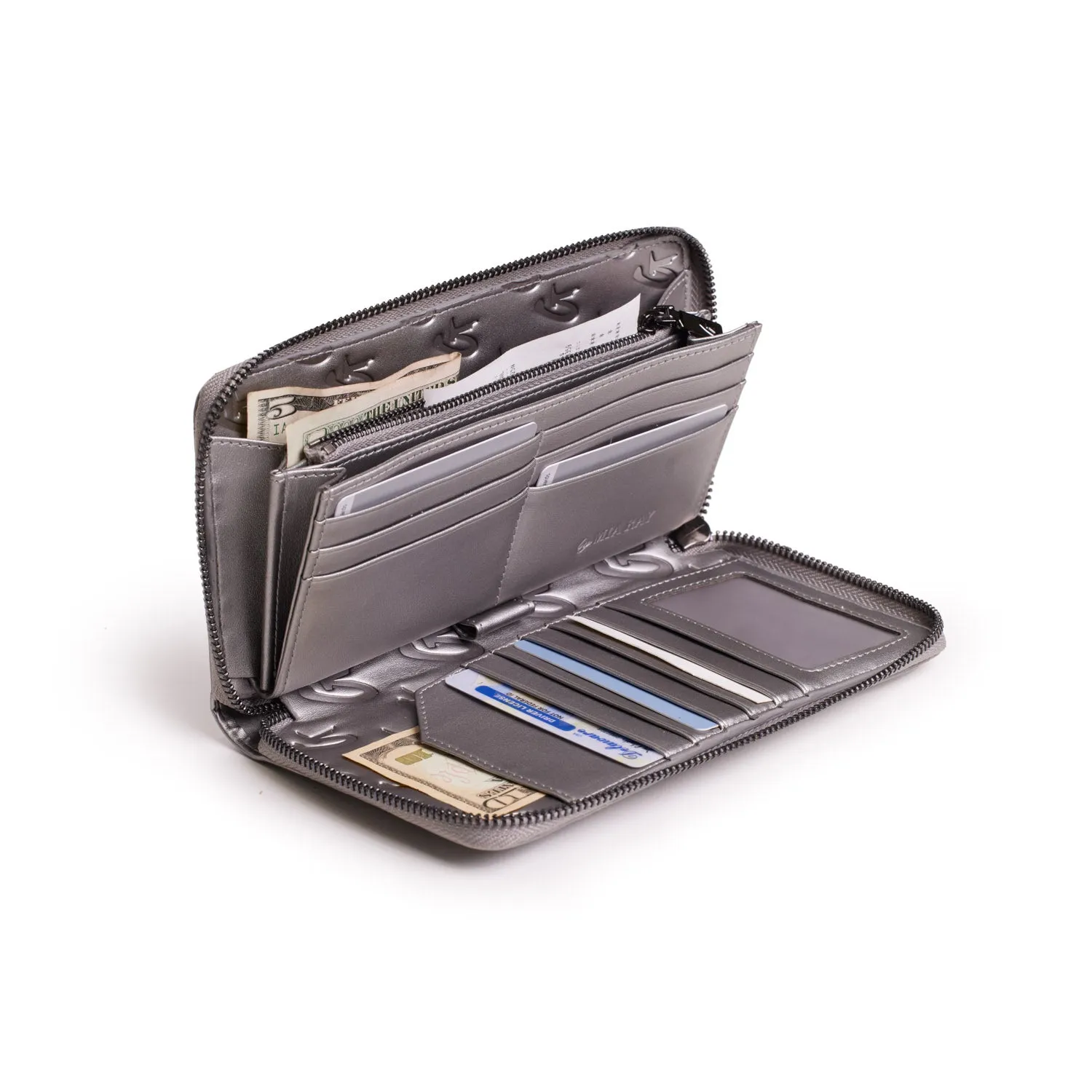 JUMBO SIGNATURE LOGO WALLET - PLATINUM