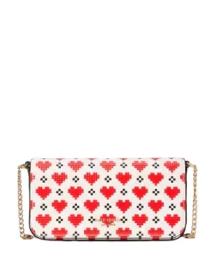 Kate Spade New York Devin Pixel Hearts Flap Chain Wallet