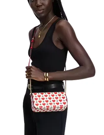 Kate Spade New York Devin Pixel Hearts Flap Chain Wallet