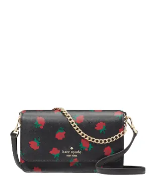 Kate Spade New York Madison Rose Toss Printed Small Flap Crossbody