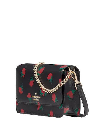Kate Spade New York Madison Rose Toss Printed Small Flap Crossbody