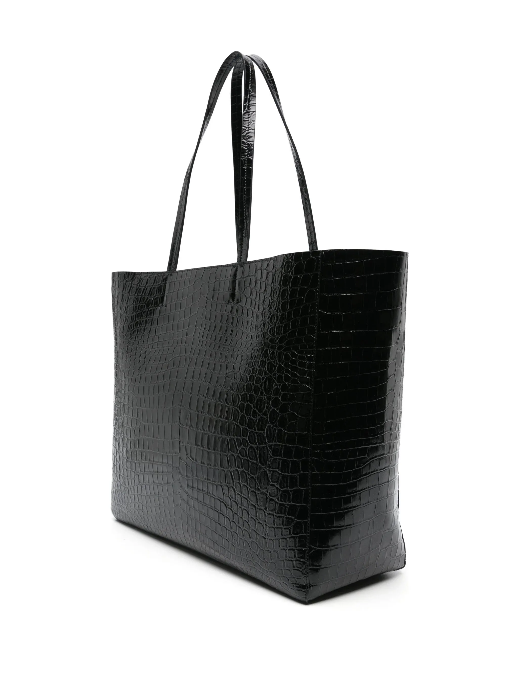 Logo-Applique Leather Tote Bag
