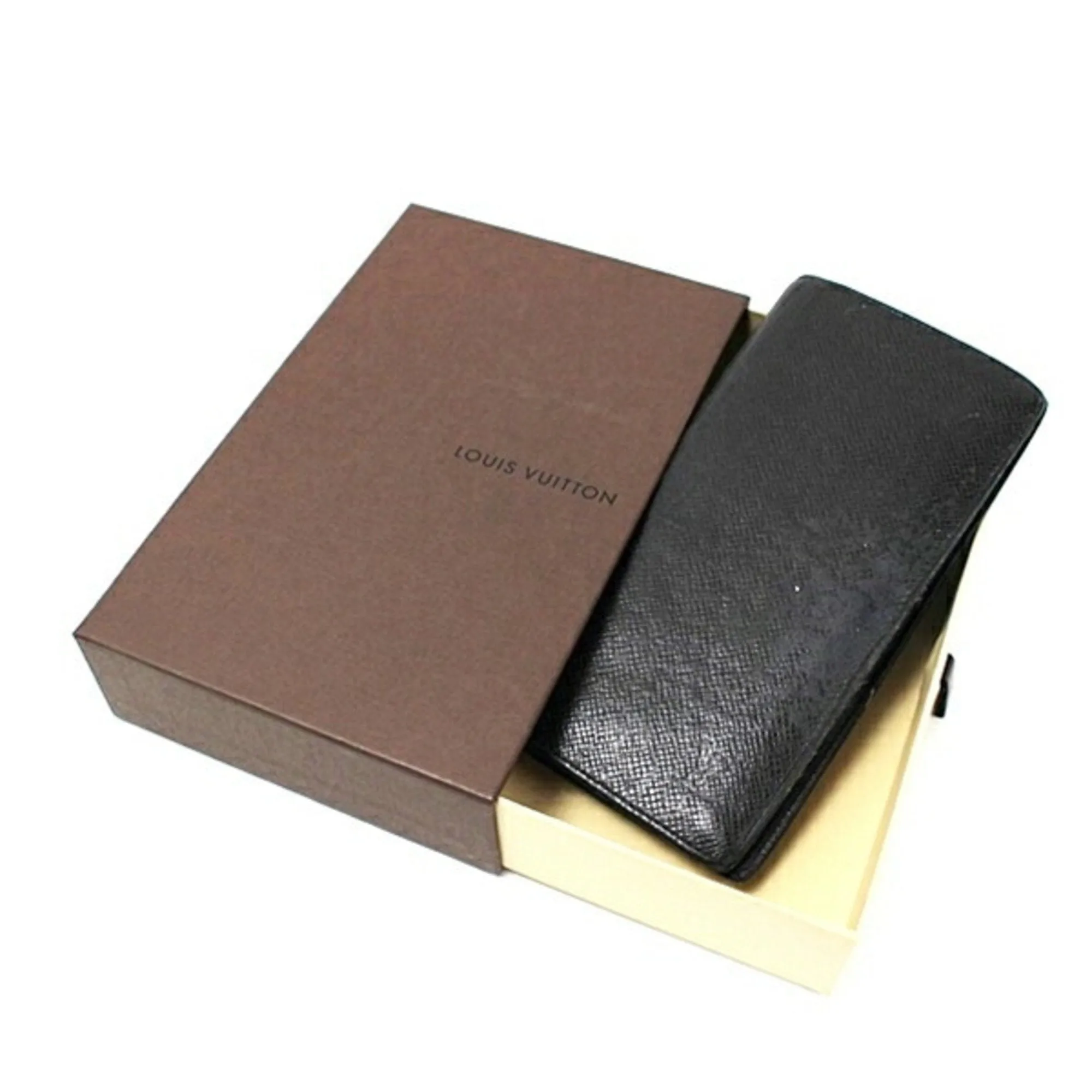 Louis Vuitton Ardoise Leather Long Wallet (Bi-Fold) (Pre-Owned)