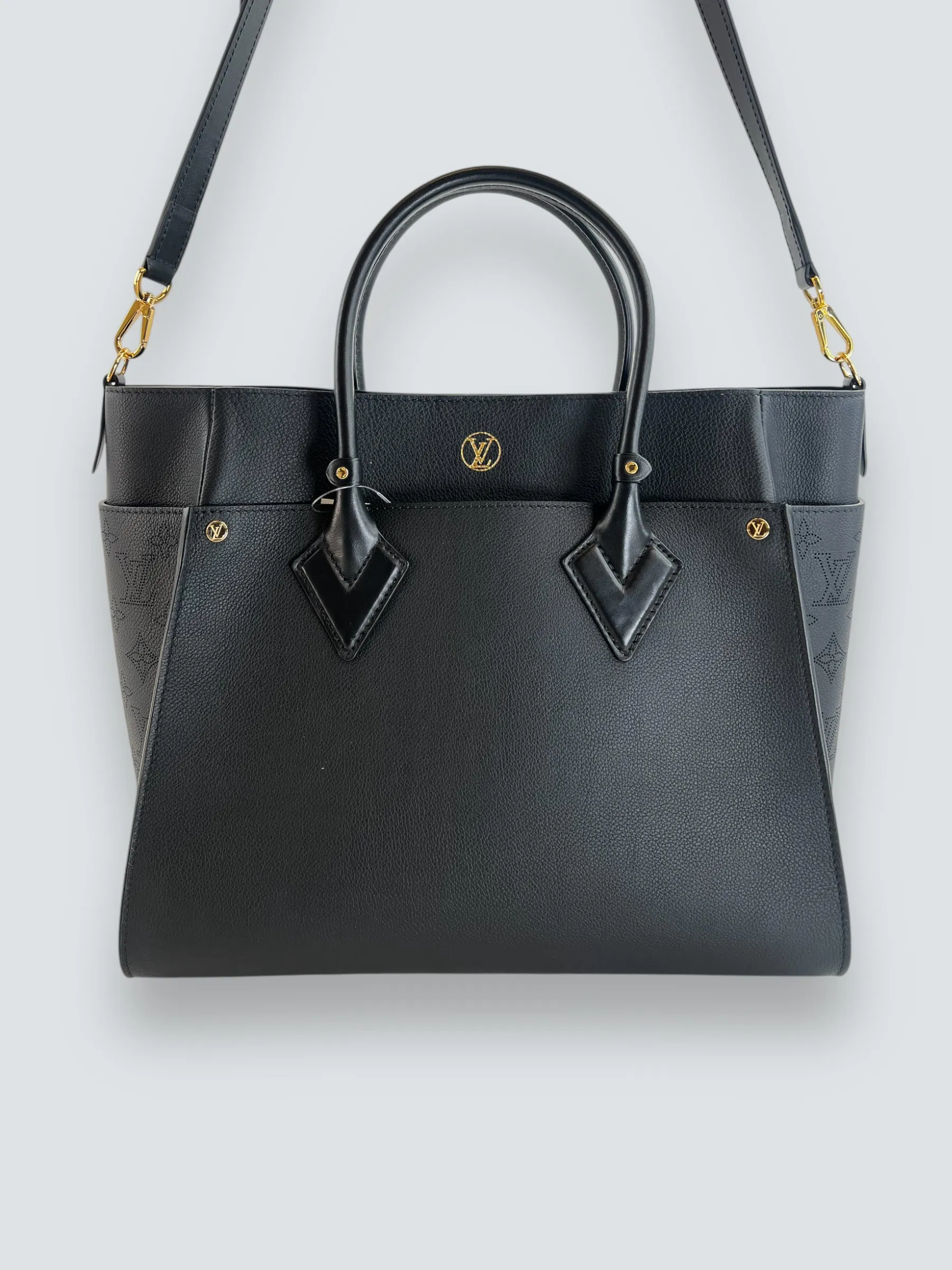Louis Vuitton Black Leather "On My Side" GM Tote