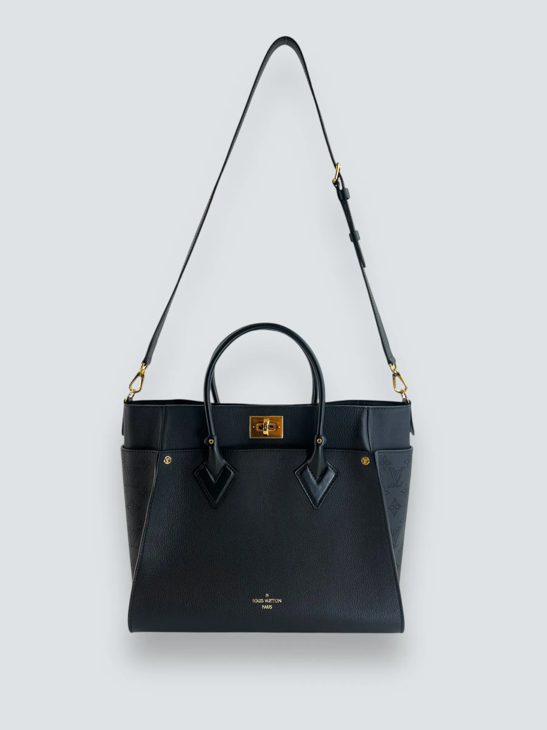 Louis Vuitton Black Leather "On My Side" GM Tote