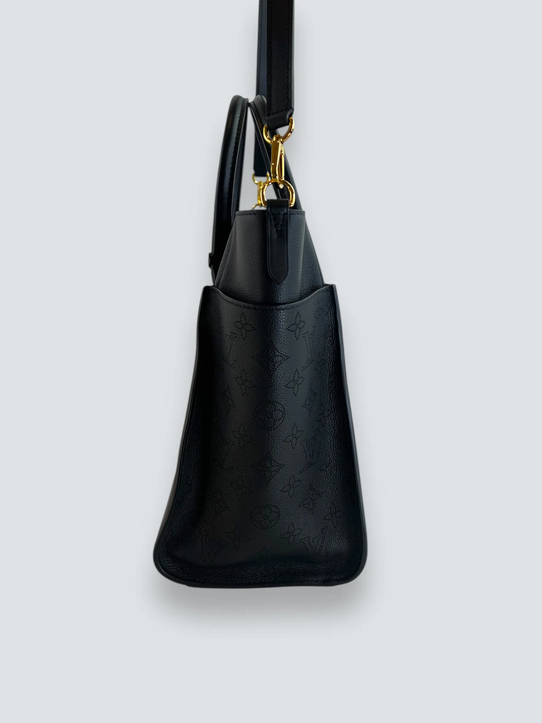 Louis Vuitton Black Leather "On My Side" GM Tote