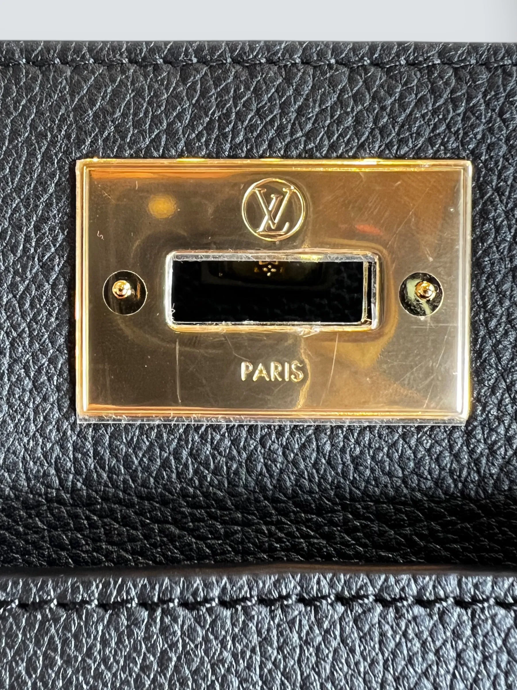 Louis Vuitton Black Leather "On My Side" GM Tote