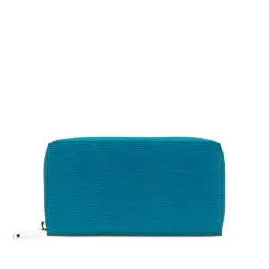 Louis Vuitton blue Cyan Leather Long Wallet (Bi-Fold) (Pre-Owned)