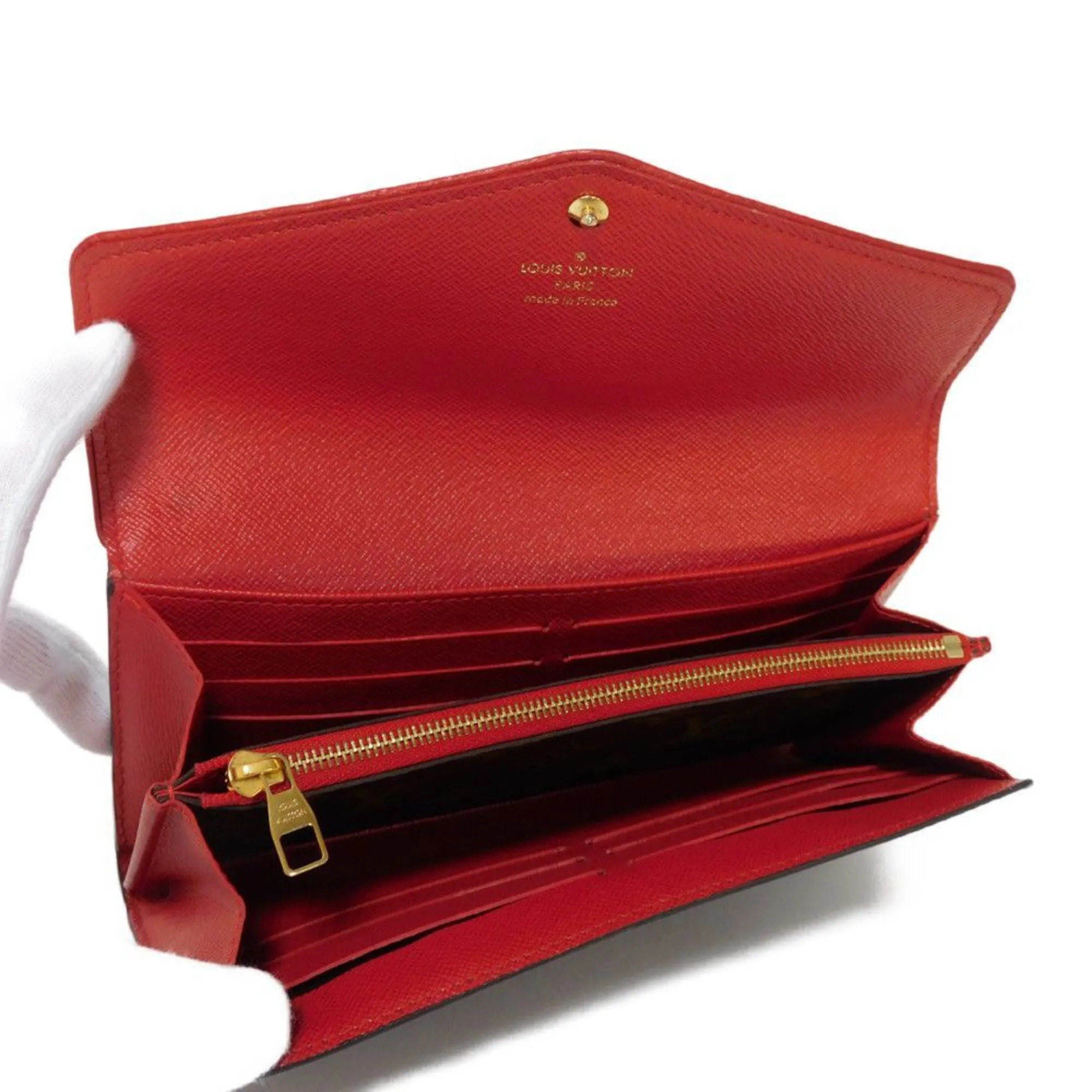 Louis Vuitton Cerise Monogram Leather Long Wallet (Bi-Fold) (Pre-Owned)