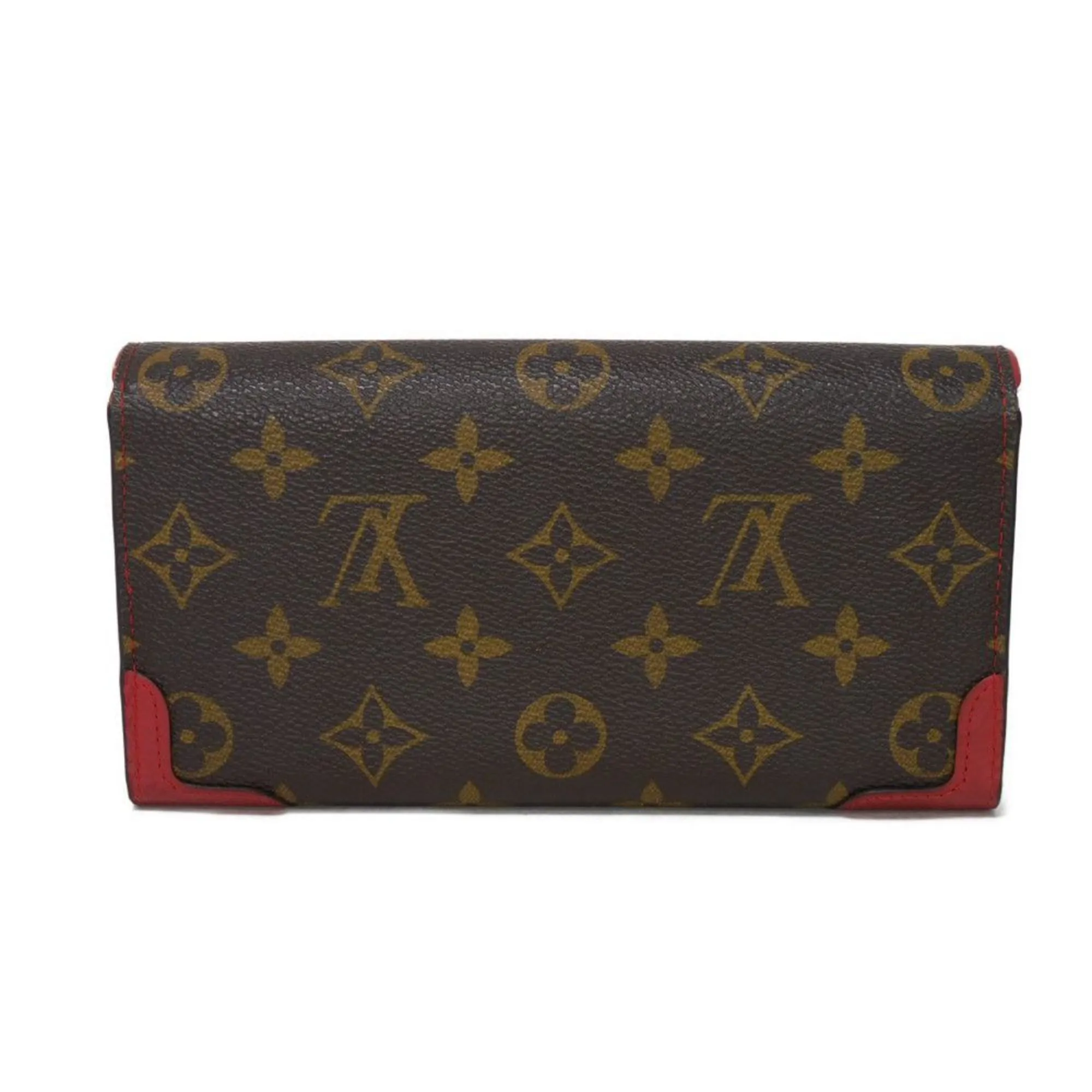 Louis Vuitton Cerise Monogram Leather Long Wallet (Bi-Fold) (Pre-Owned)
