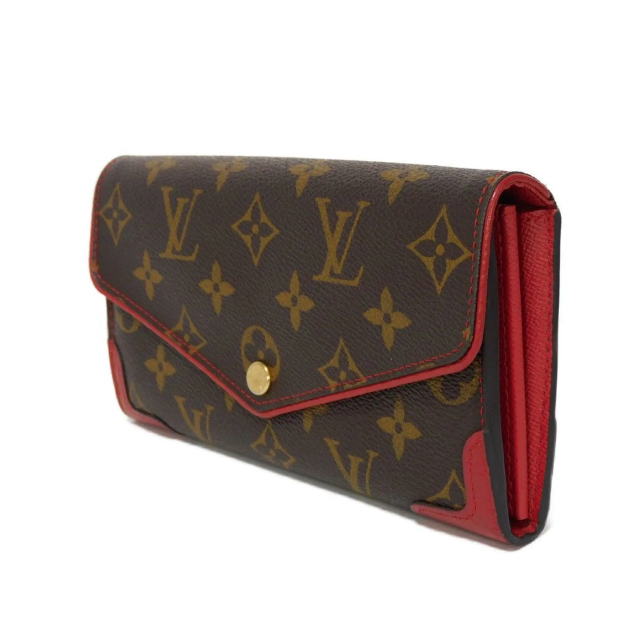 Louis Vuitton Cerise Monogram Leather Long Wallet (Bi-Fold) (Pre-Owned)