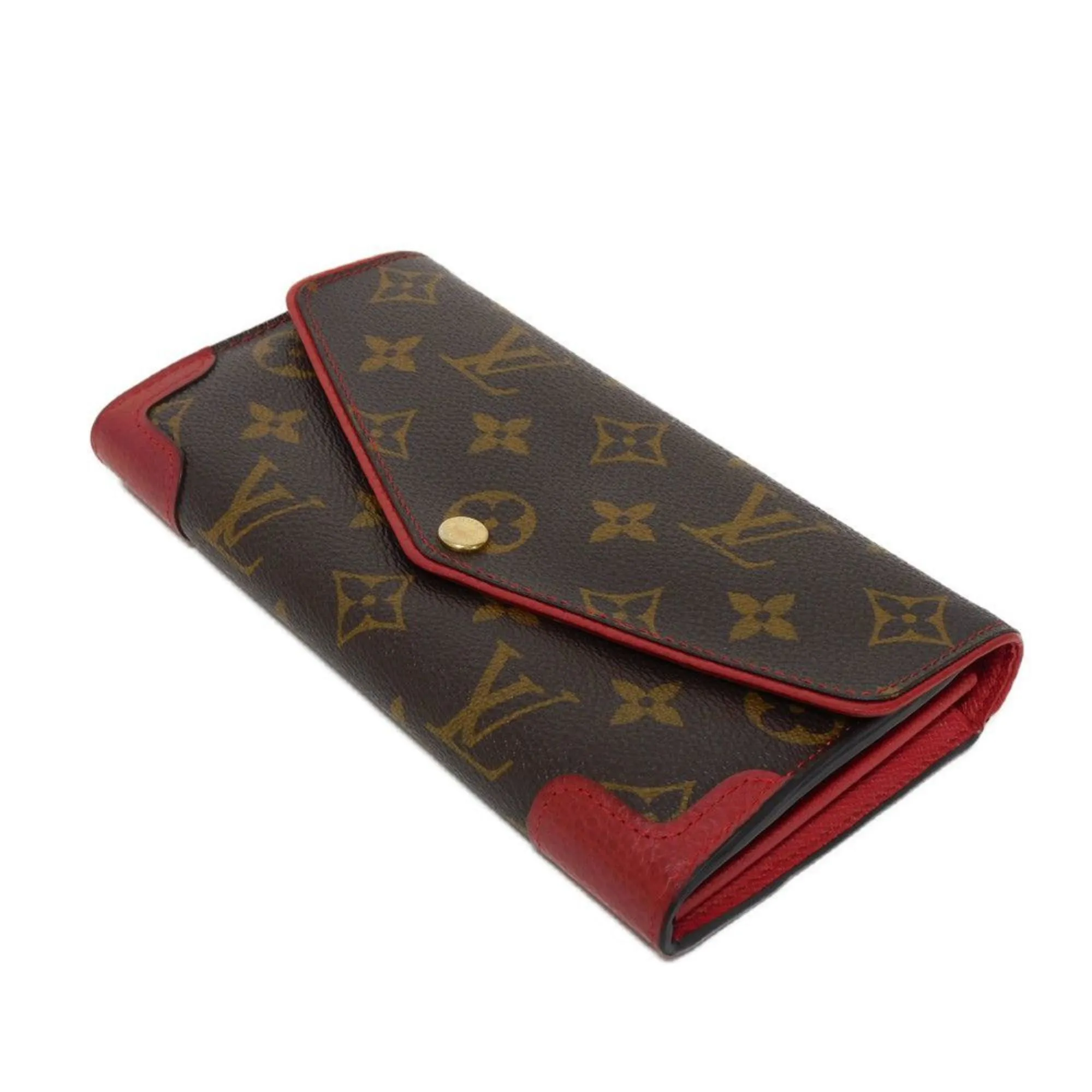 Louis Vuitton Cerise Monogram Leather Long Wallet (Bi-Fold) (Pre-Owned)