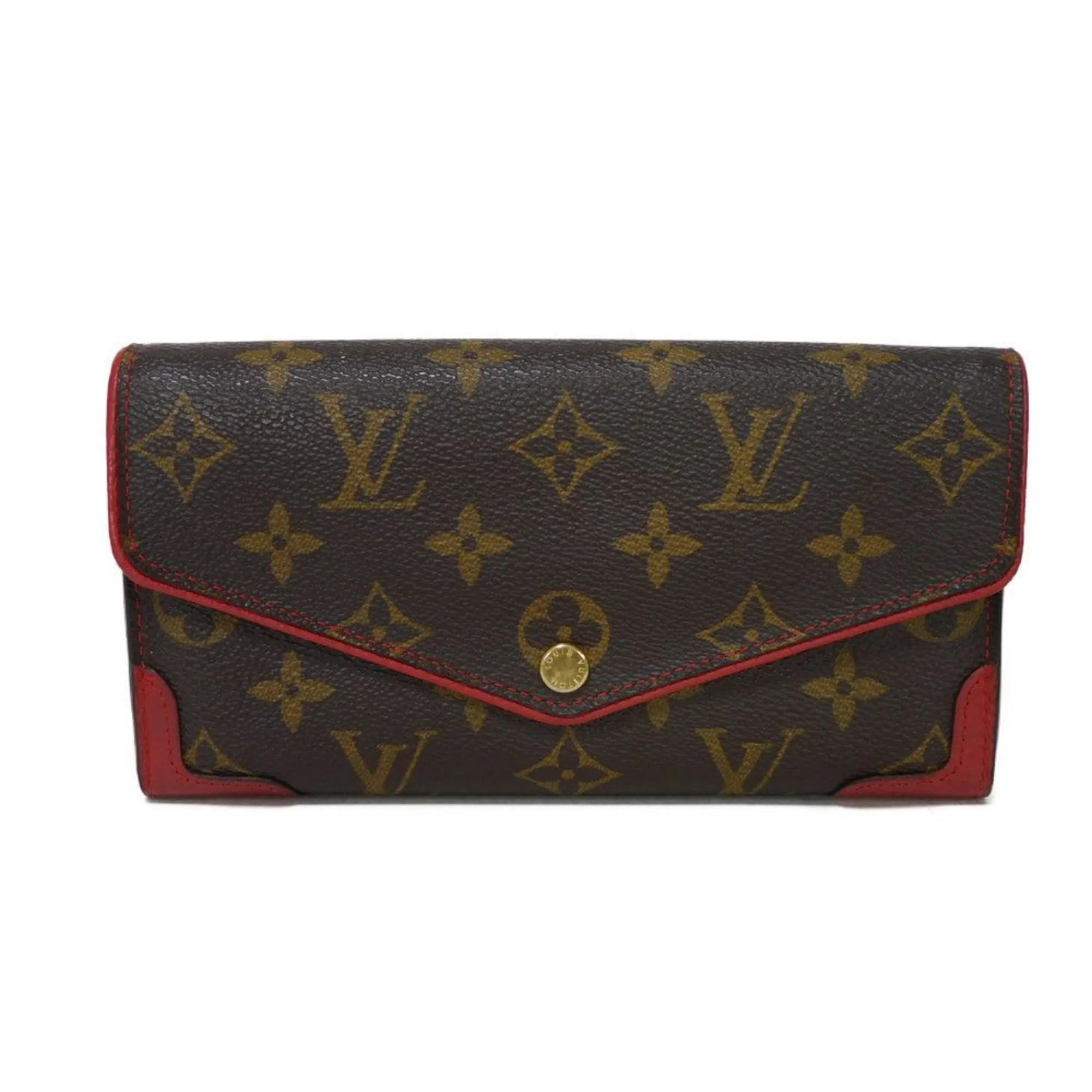 Louis Vuitton Cerise Monogram Leather Long Wallet (Bi-Fold) (Pre-Owned)