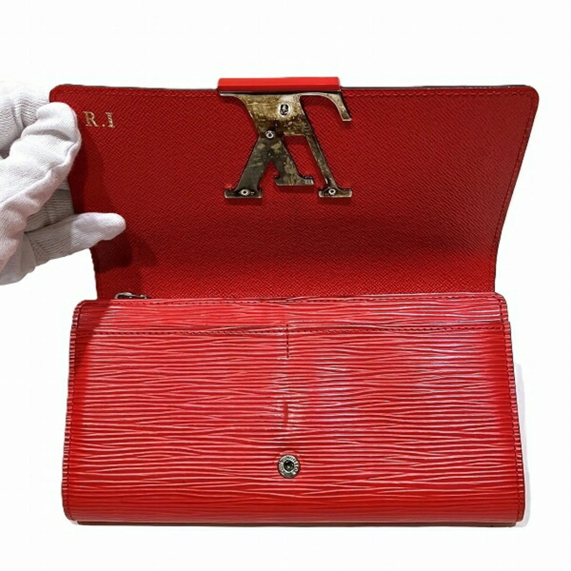 Louis Vuitton Coquelicots Color Leather Long Wallet (Bi-Fold) (Pre-Owned)