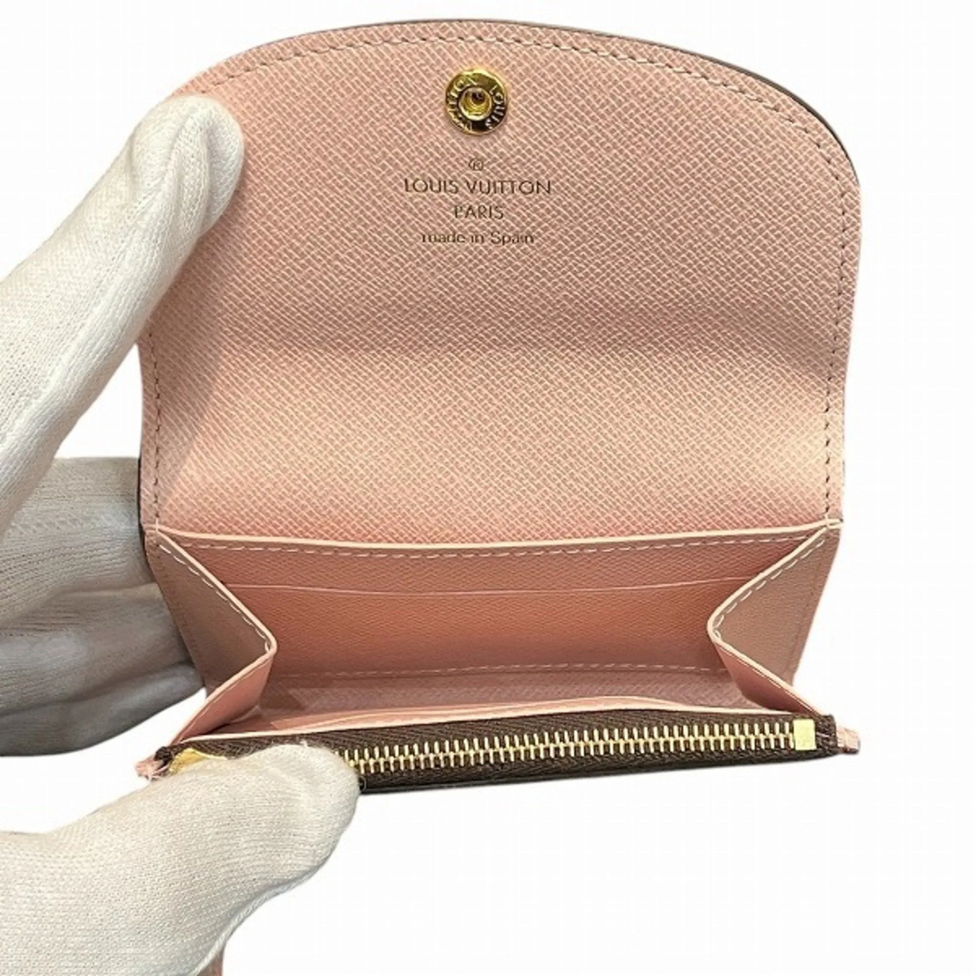 Louis Vuitton Damier Canvas Rose Ballerine Damier Canvas Coin Purse/Coin Case (Pre-Owned)