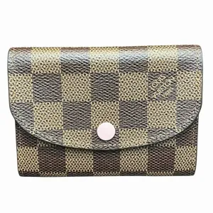 Louis Vuitton Damier Canvas Rose Ballerine Damier Canvas Coin Purse/Coin Case (Pre-Owned)