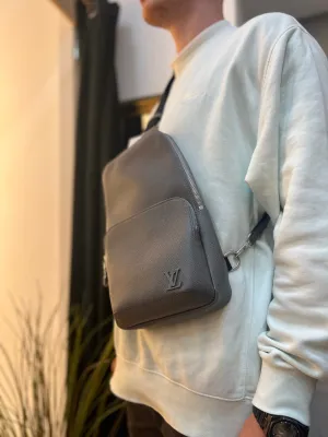 Louis Vuitton Grey Taiga Leather ??Avenue Sling?? Backpack