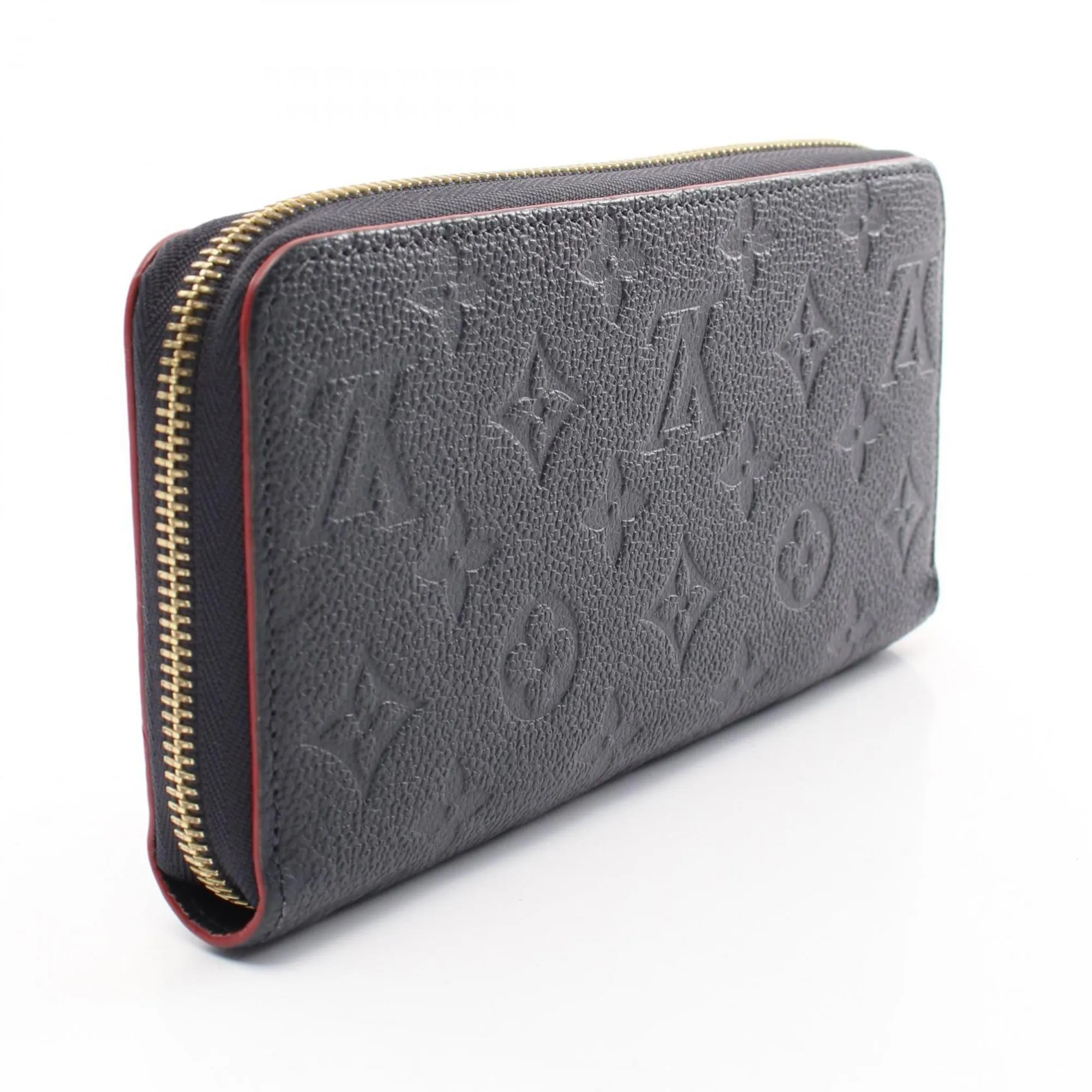 Louis Vuitton Marine Rouge Navy Color Monogram Empreinte Leather Long Wallet (Bi-Fold) (Pre-Owned)