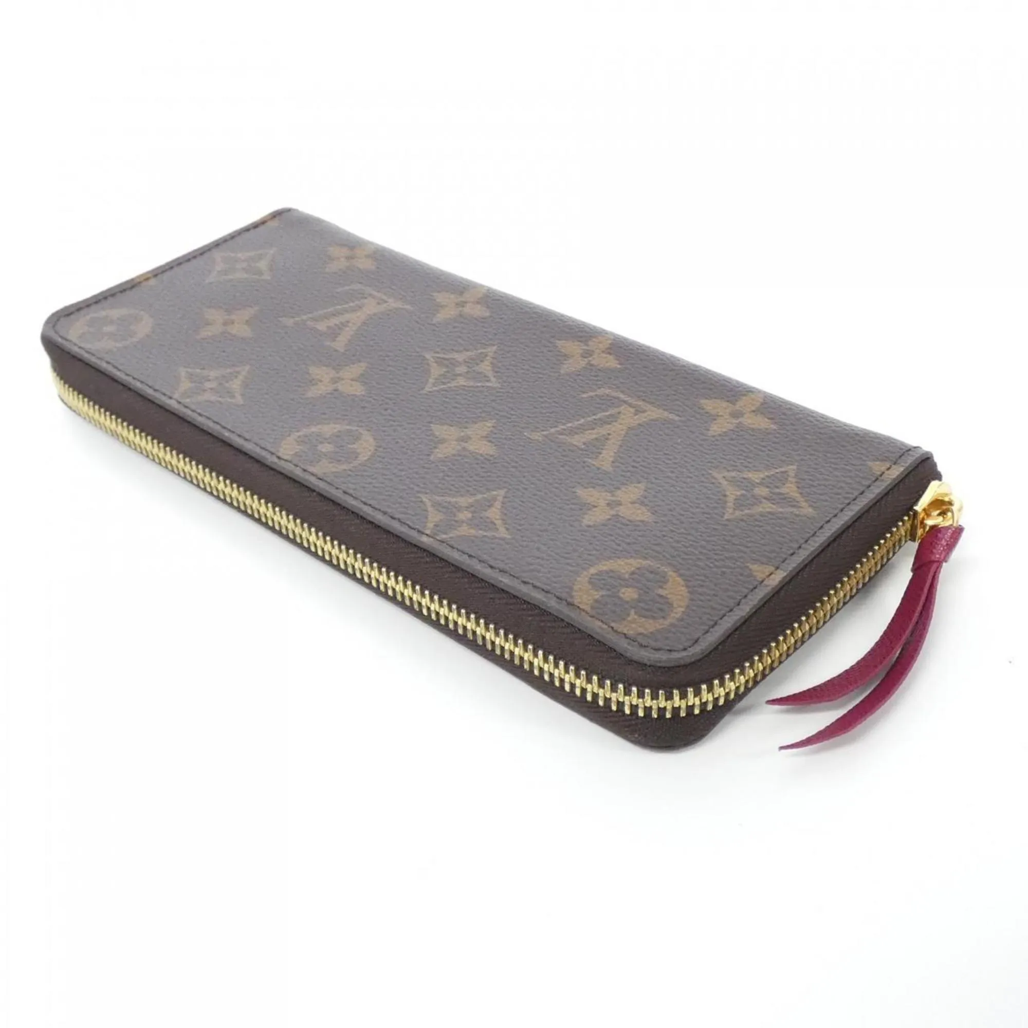Louis Vuitton Monogram pink Marron Coated Canvas Long Wallet (Bi-Fold) (Pre-Owned)