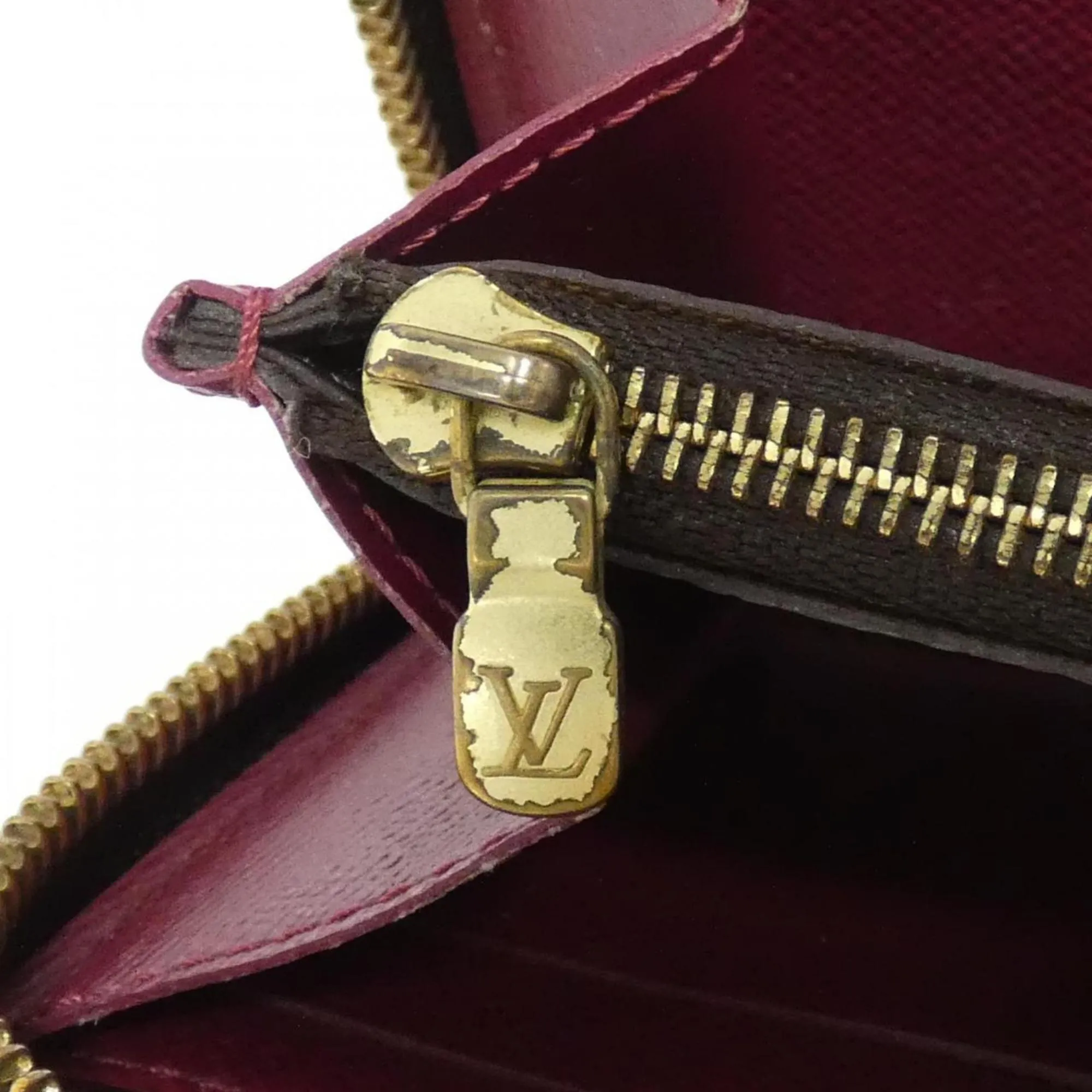 Louis Vuitton Monogram pink Marron Coated Canvas Long Wallet (Bi-Fold) (Pre-Owned)
