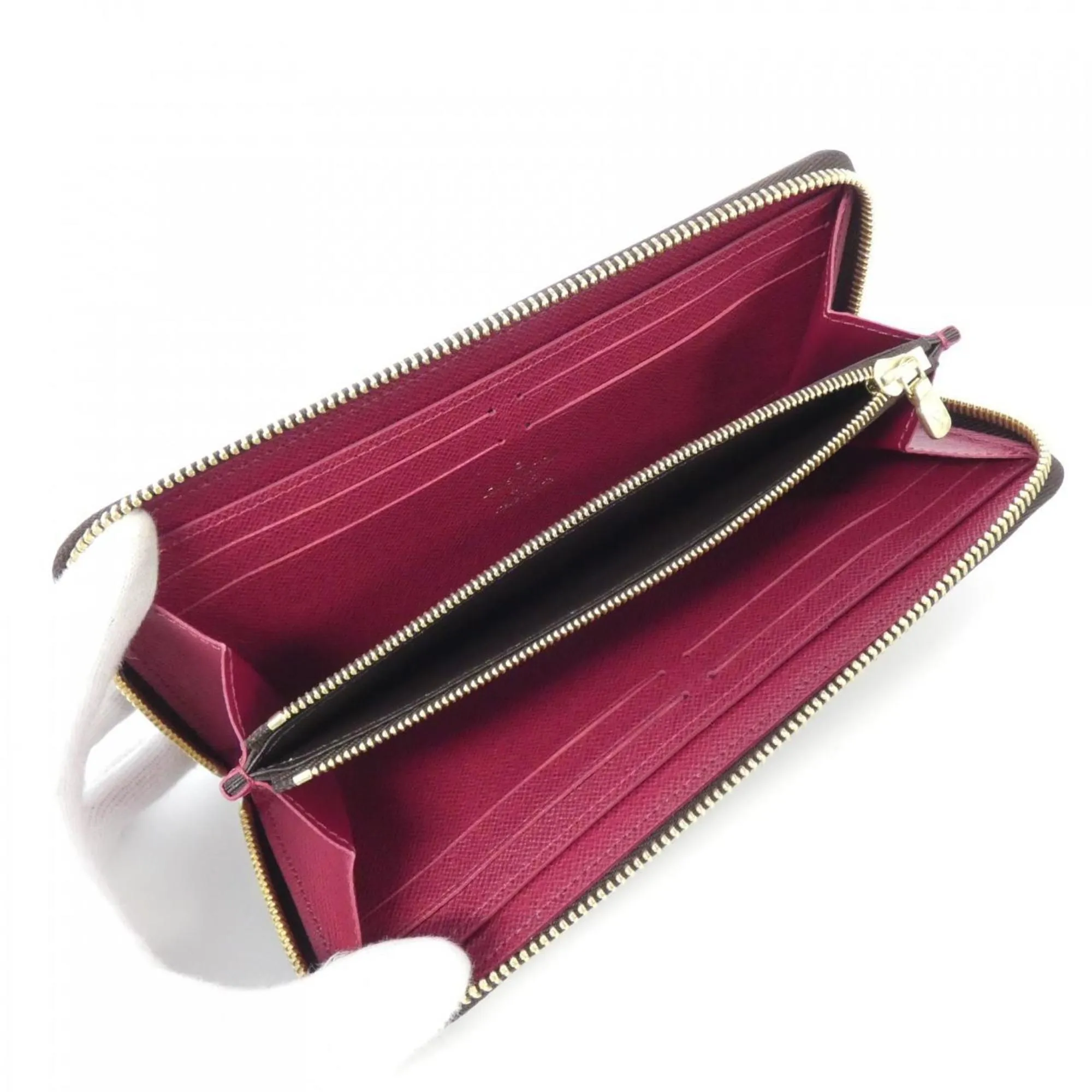 Louis Vuitton Monogram pink Marron Coated Canvas Long Wallet (Bi-Fold) (Pre-Owned)