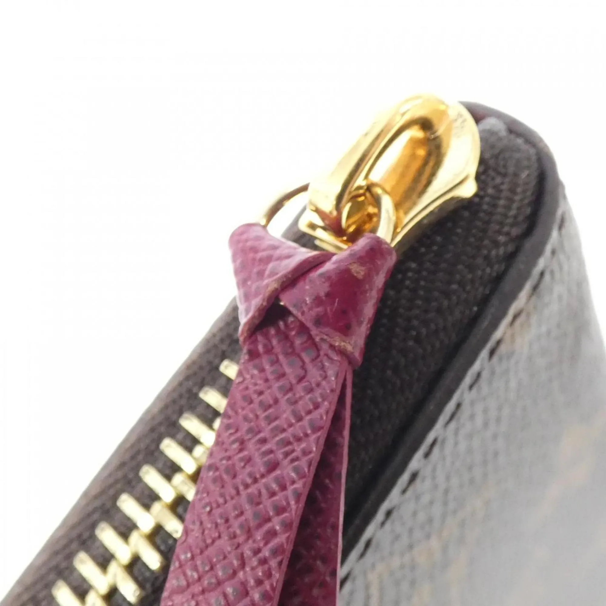 Louis Vuitton Monogram pink Marron Coated Canvas Long Wallet (Bi-Fold) (Pre-Owned)