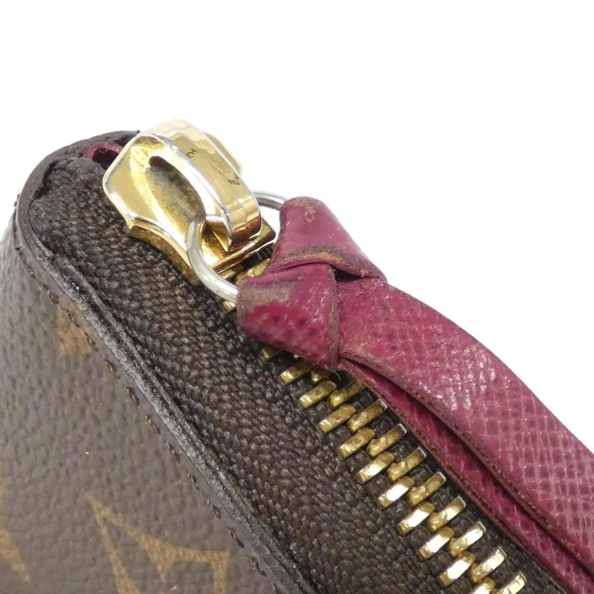 Louis Vuitton Monogram pink Marron Coated Canvas Long Wallet (Bi-Fold) (Pre-Owned)