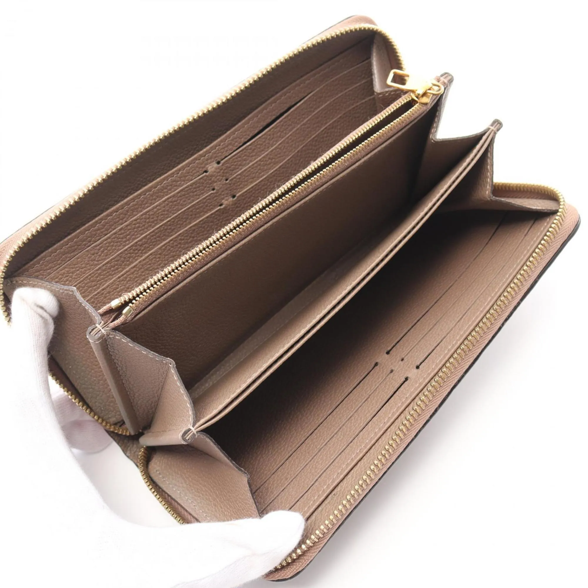 Louis Vuitton Tourterelle Leather Long Wallet (Bi-Fold) (Pre-Owned)