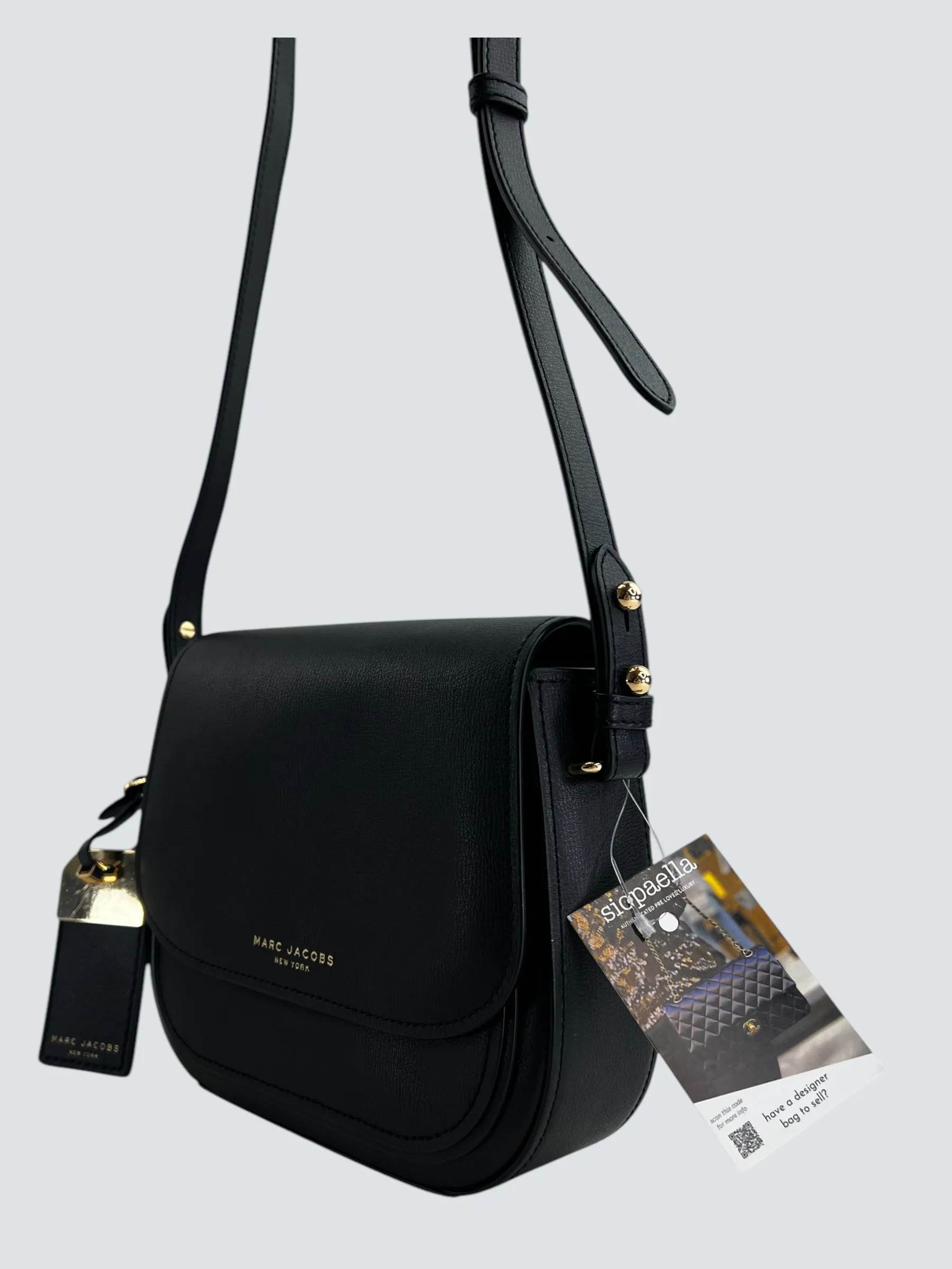 Marc Jacobs Black Leather "Rider" Crossbody