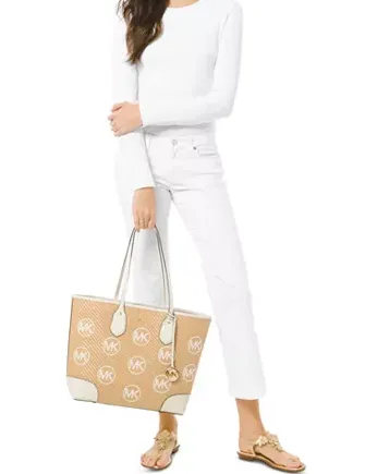 Michael Michael Kors Eva Large Woven Logo Tote