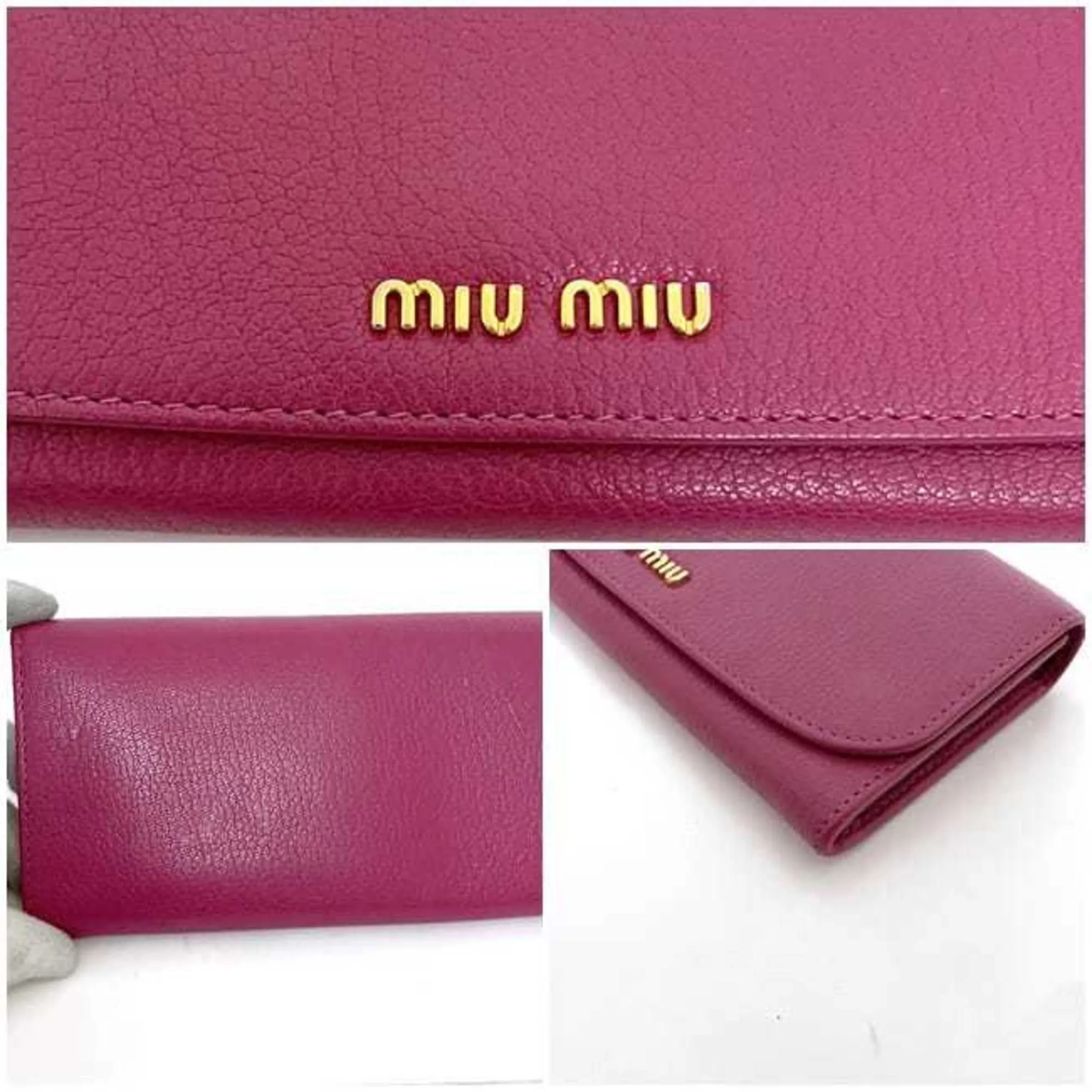 Miu Miu Leather Long Wallet (Bi-Fold) (Pre-Owned)