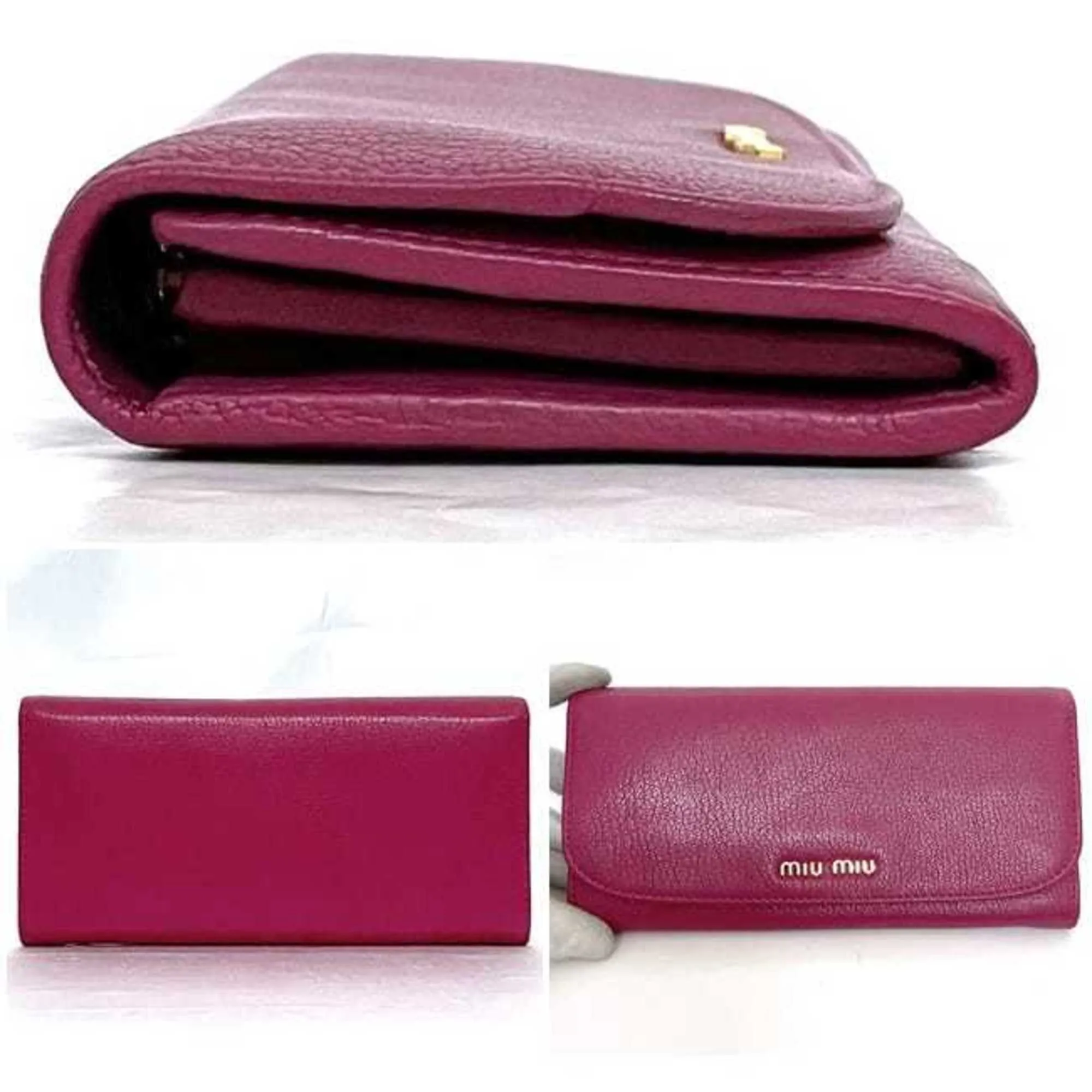 Miu Miu Leather Long Wallet (Bi-Fold) (Pre-Owned)
