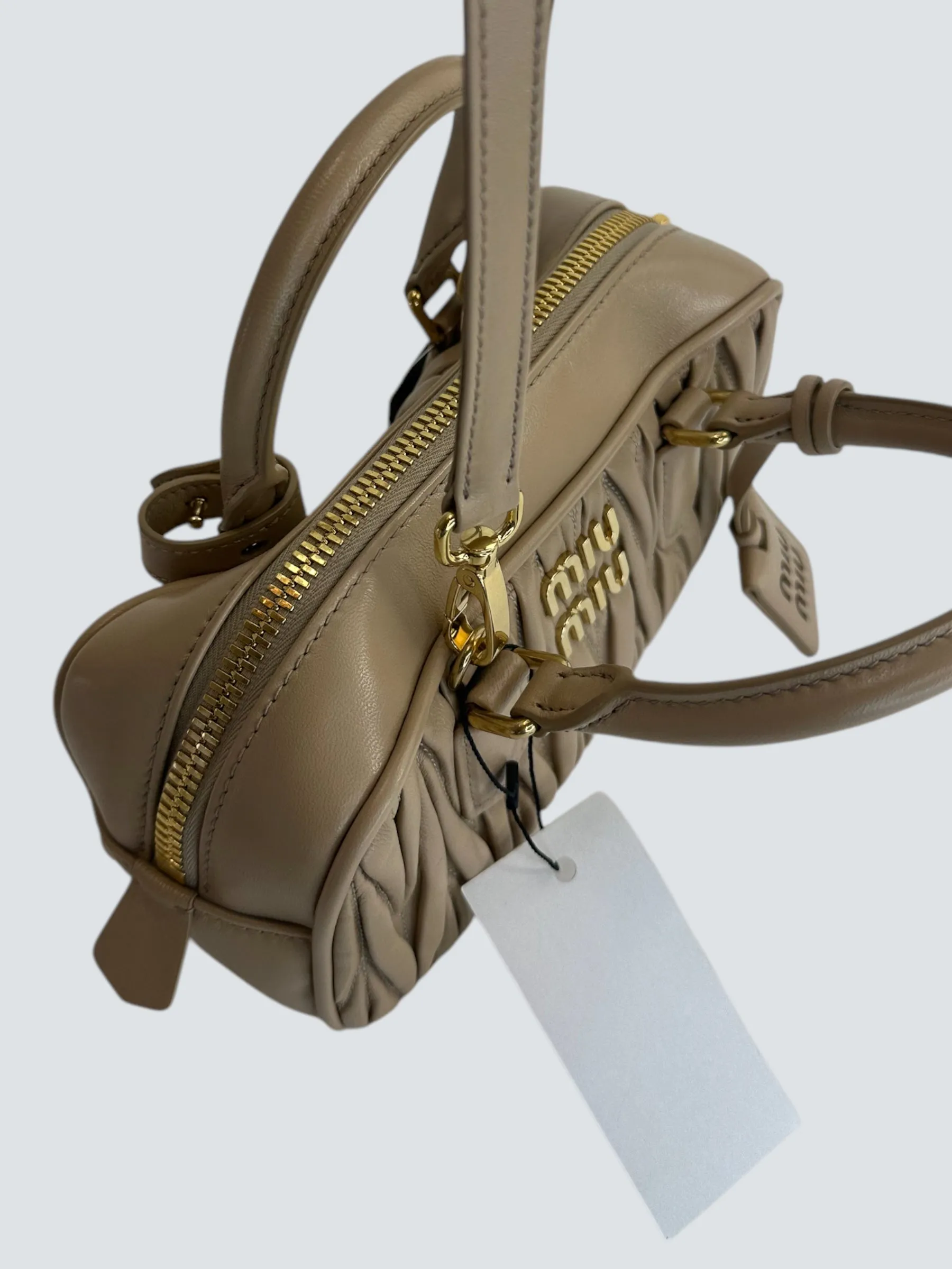 MiuMiu Cream Matellasse Nappa Leather Arcadie Crossbody