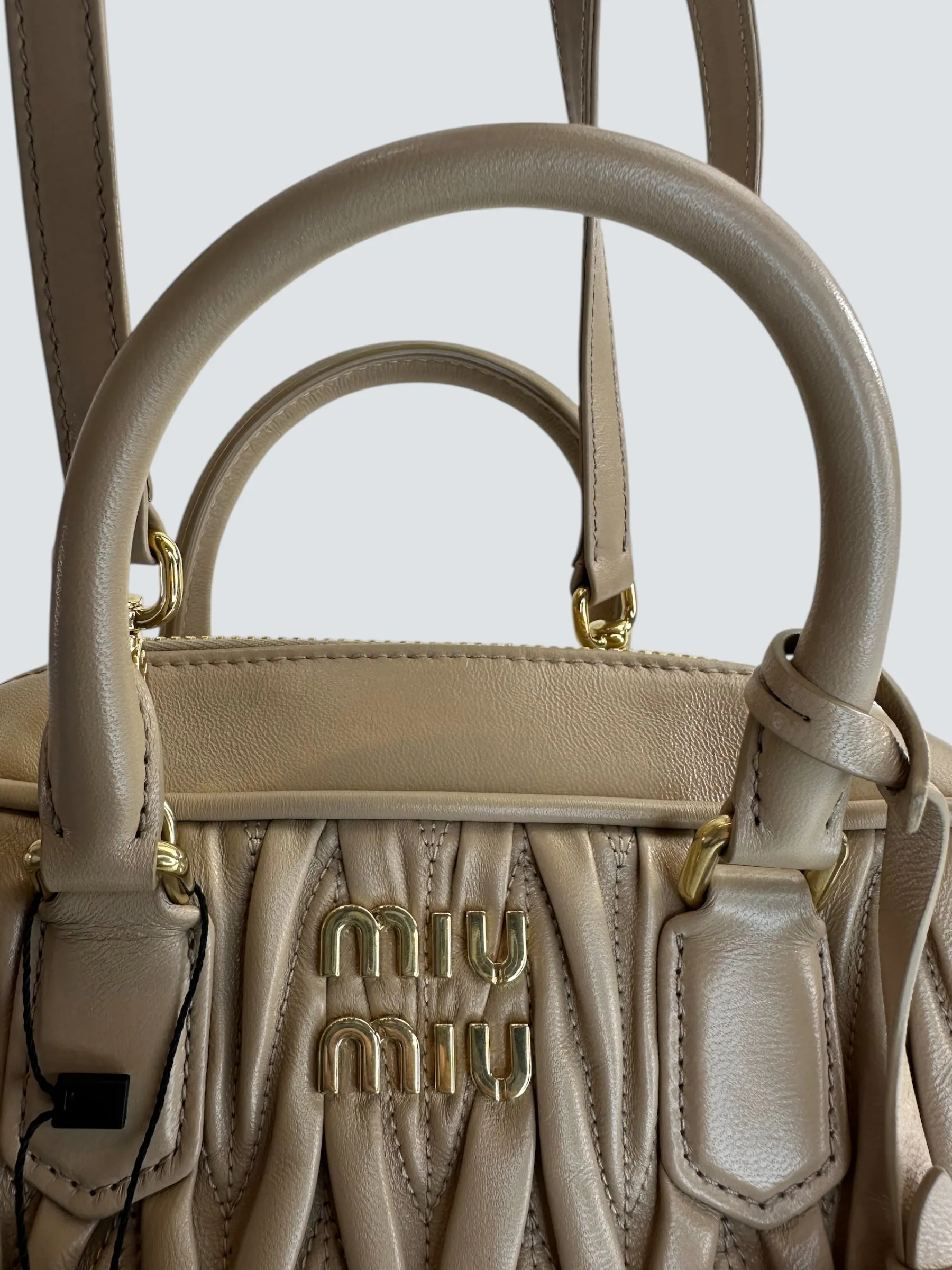 MiuMiu Cream Matellasse Nappa Leather Arcadie Crossbody