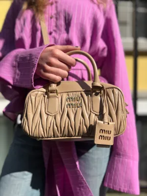 MiuMiu Cream Matellasse Nappa Leather Arcadie Crossbody