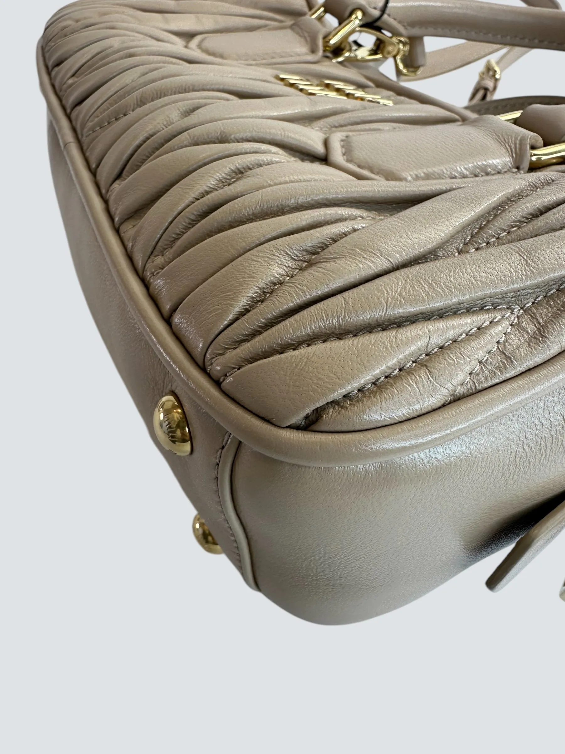 MiuMiu Cream Matellasse Nappa Leather Arcadie Crossbody