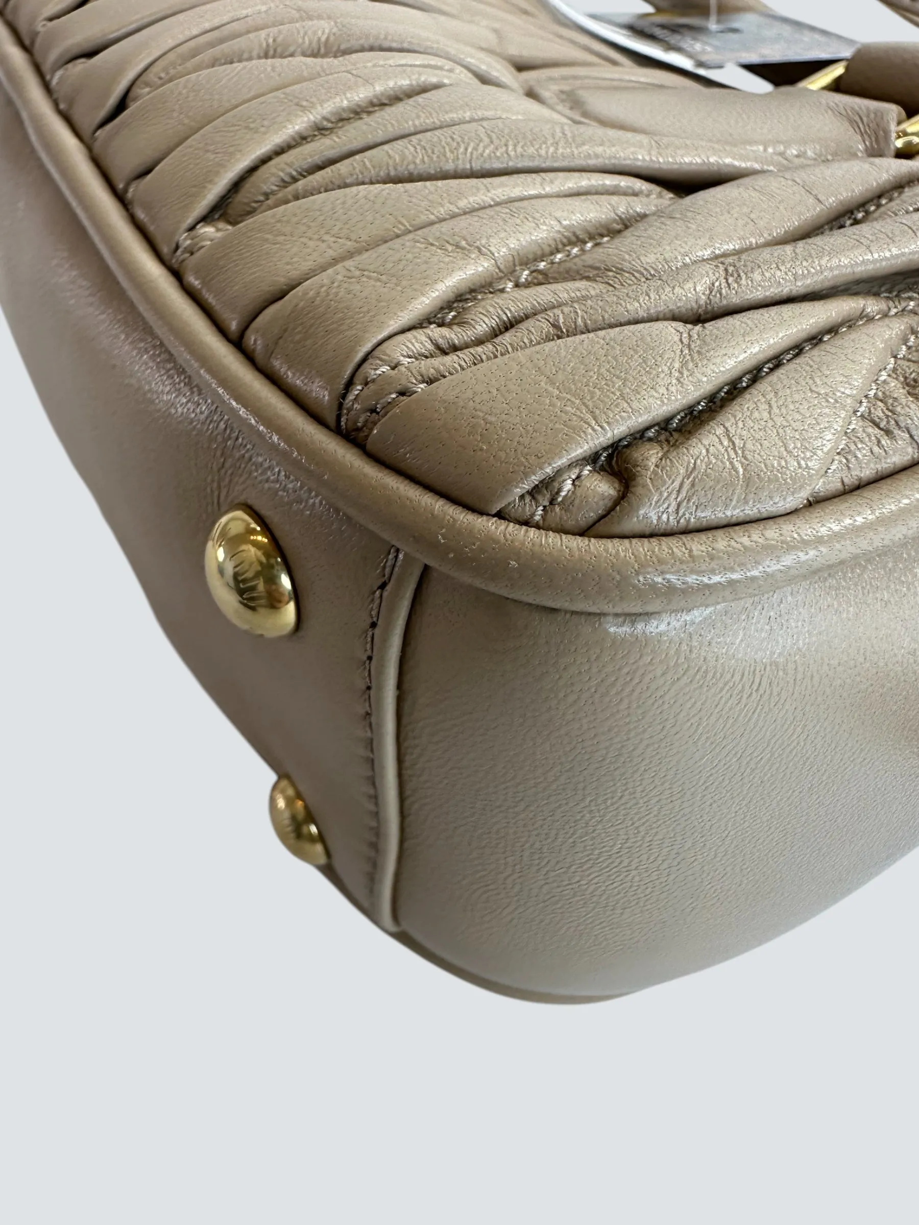 MiuMiu Cream Matellasse Nappa Leather Arcadie Crossbody