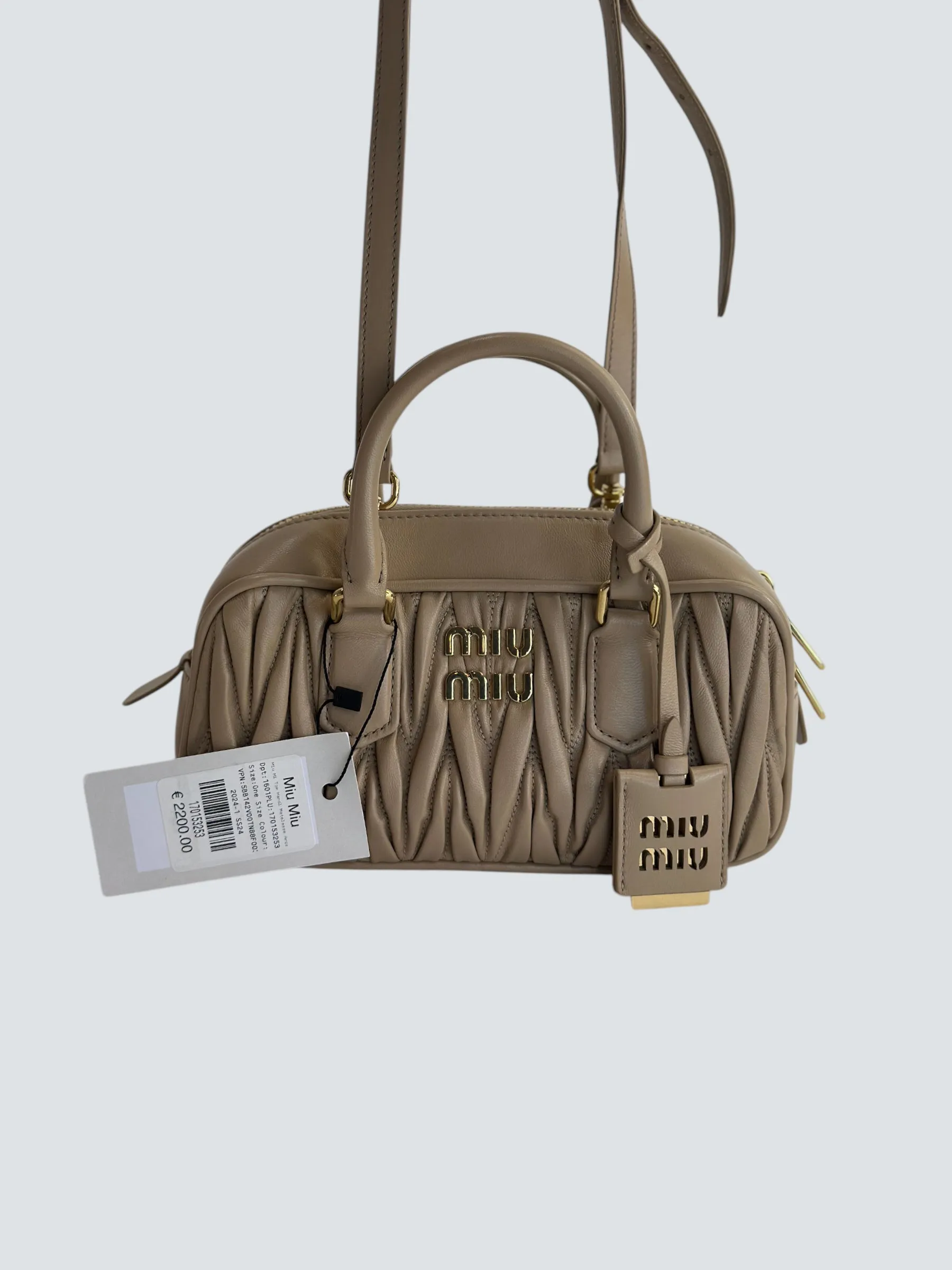 MiuMiu Cream Matellasse Nappa Leather Arcadie Crossbody