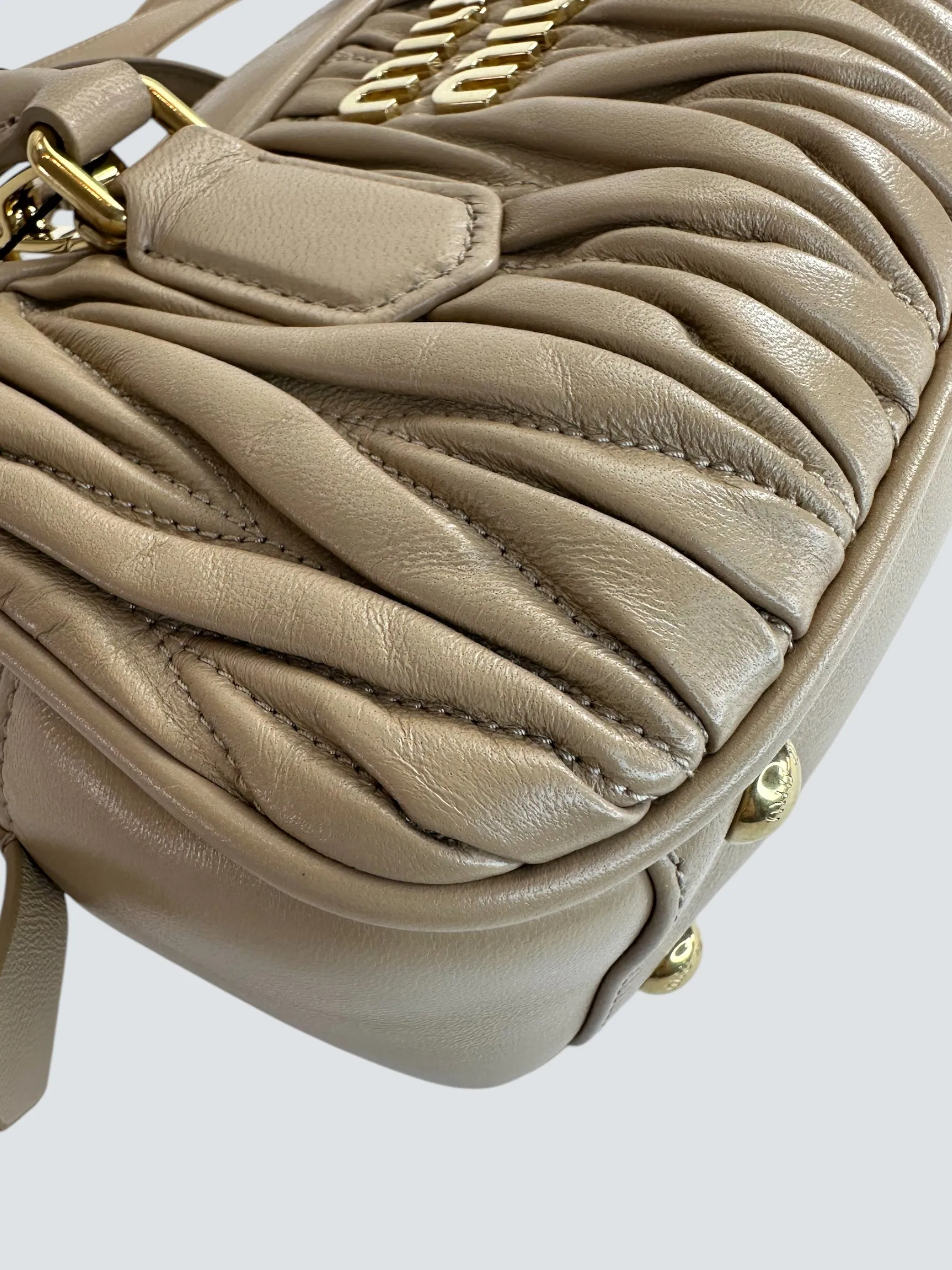 MiuMiu Cream Matellasse Nappa Leather Arcadie Crossbody