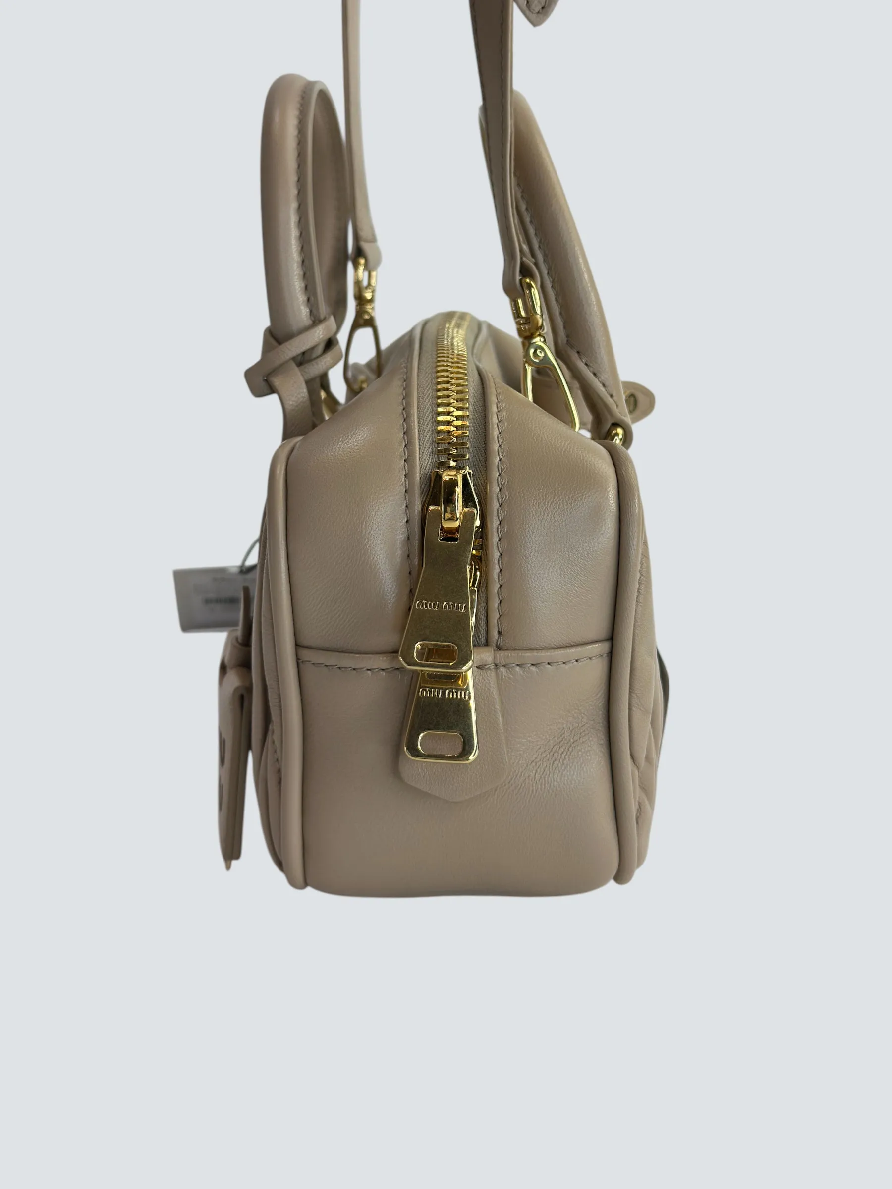 MiuMiu Cream Matellasse Nappa Leather Arcadie Crossbody