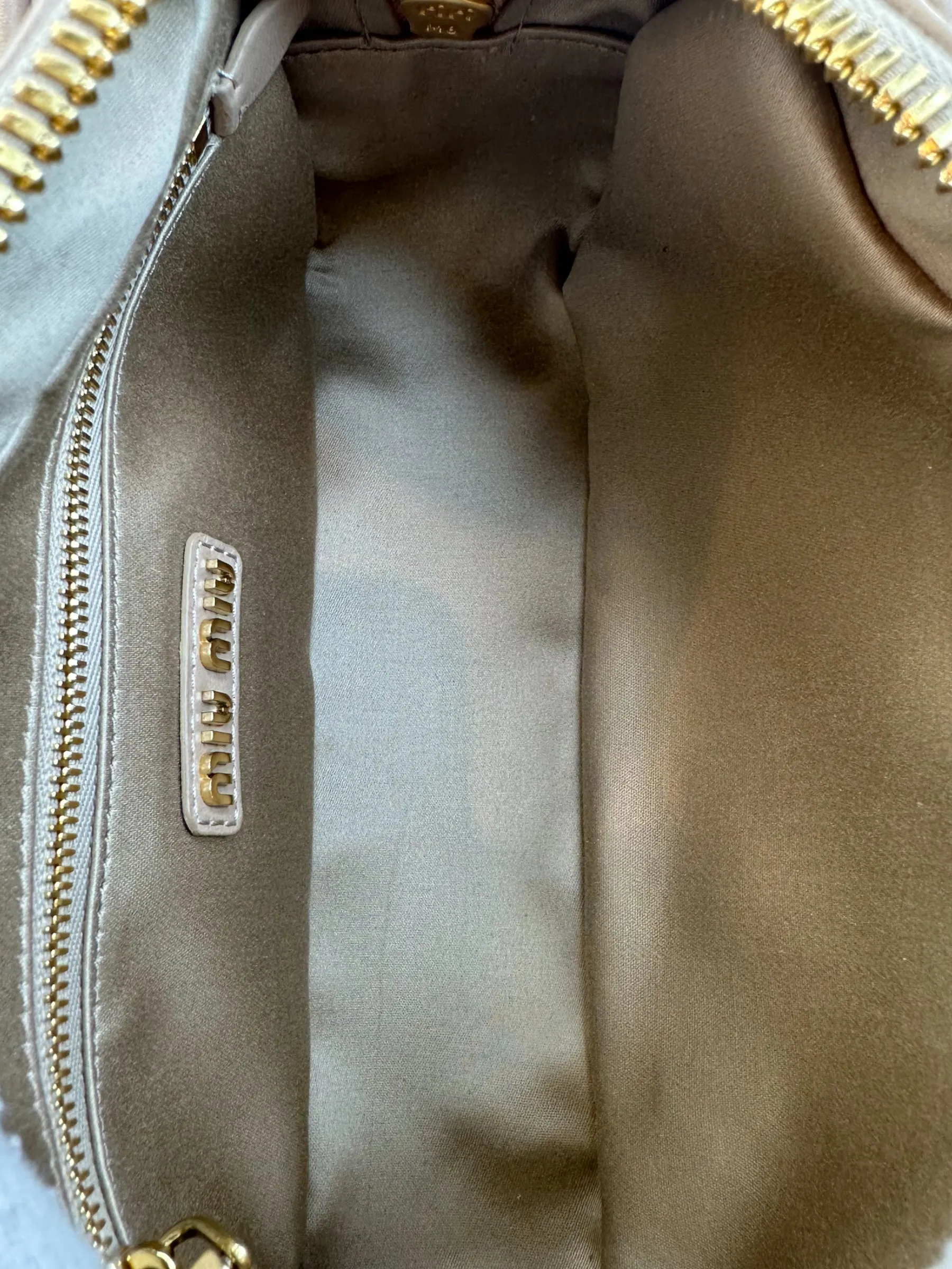 MiuMiu Cream Matellasse Nappa Leather Arcadie Crossbody