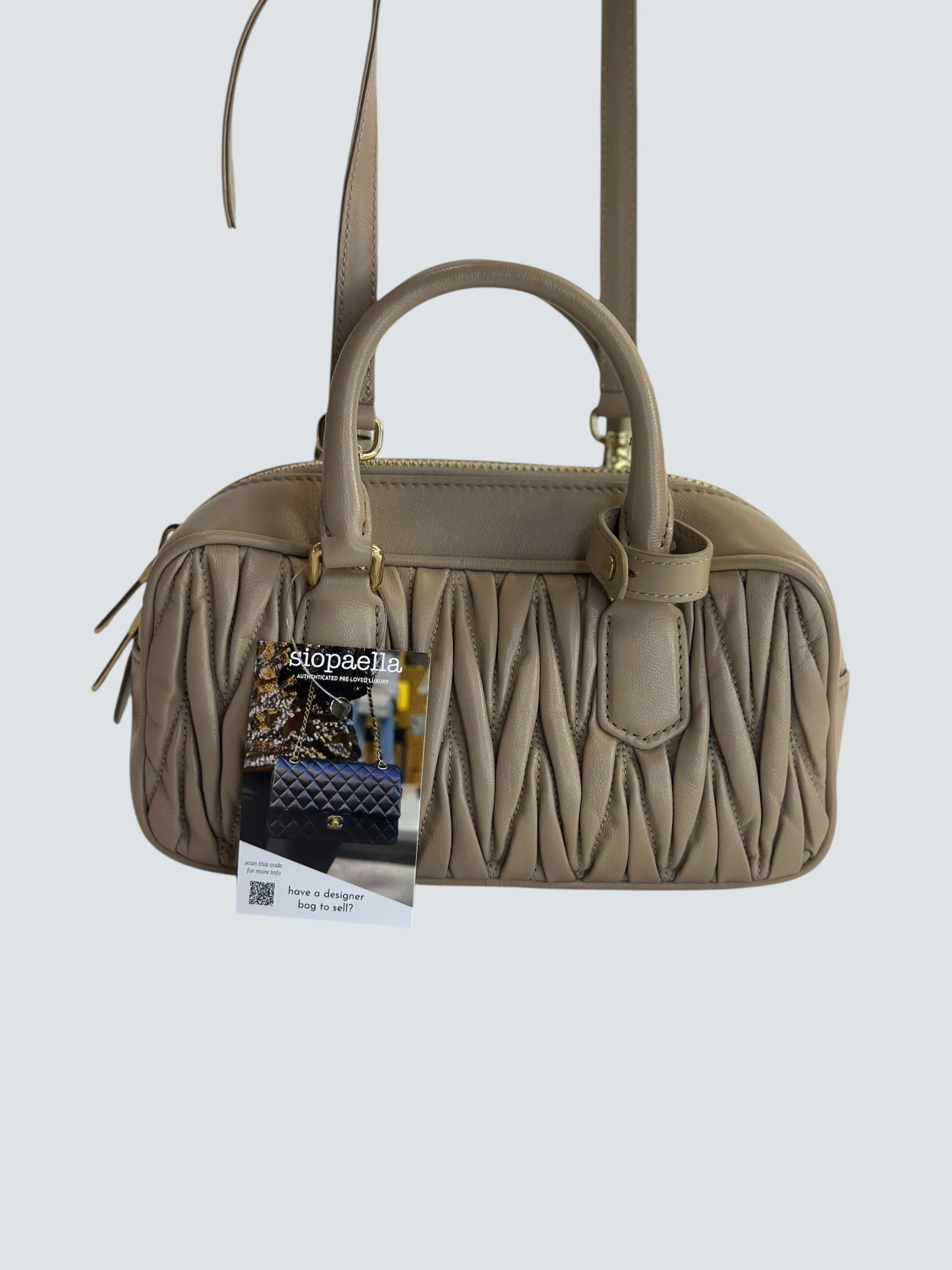 MiuMiu Cream Matellasse Nappa Leather Arcadie Crossbody