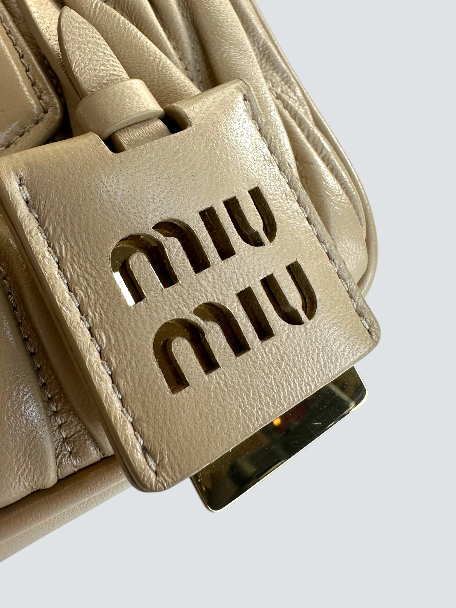 MiuMiu Cream Matellasse Nappa Leather Arcadie Crossbody